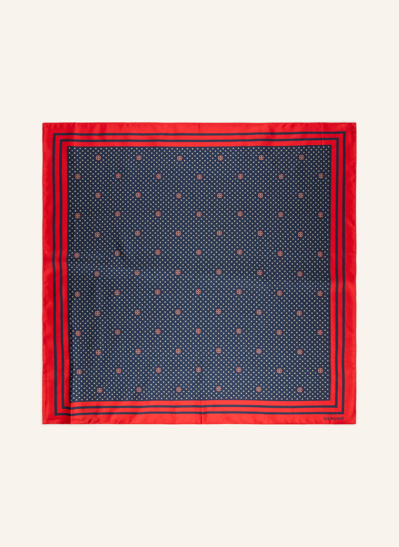 CLAUDIE PIERLOT Seidentuch: DUNKELBLAU / ROT