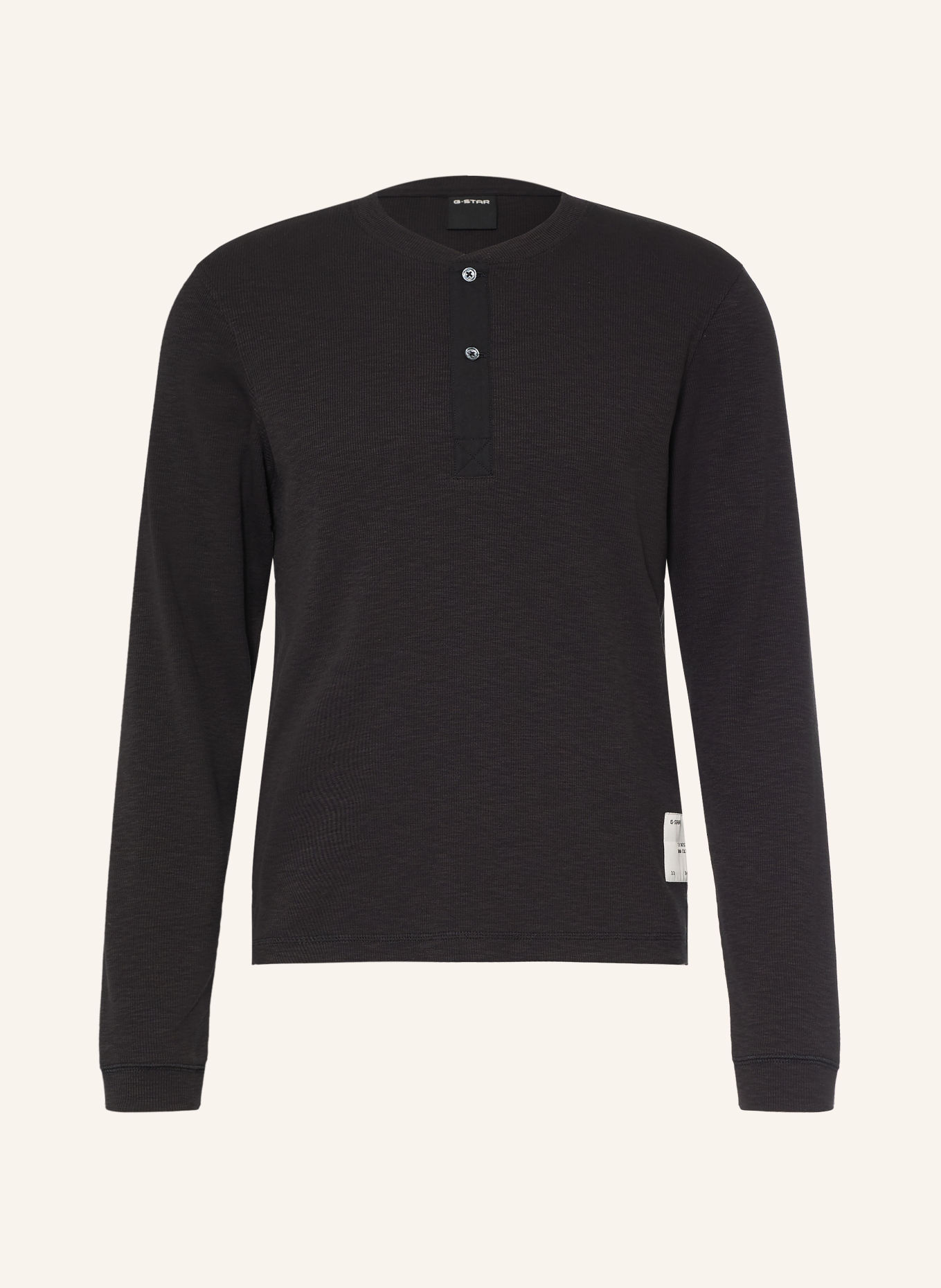 G-Star Henley-shirt: ZWART
