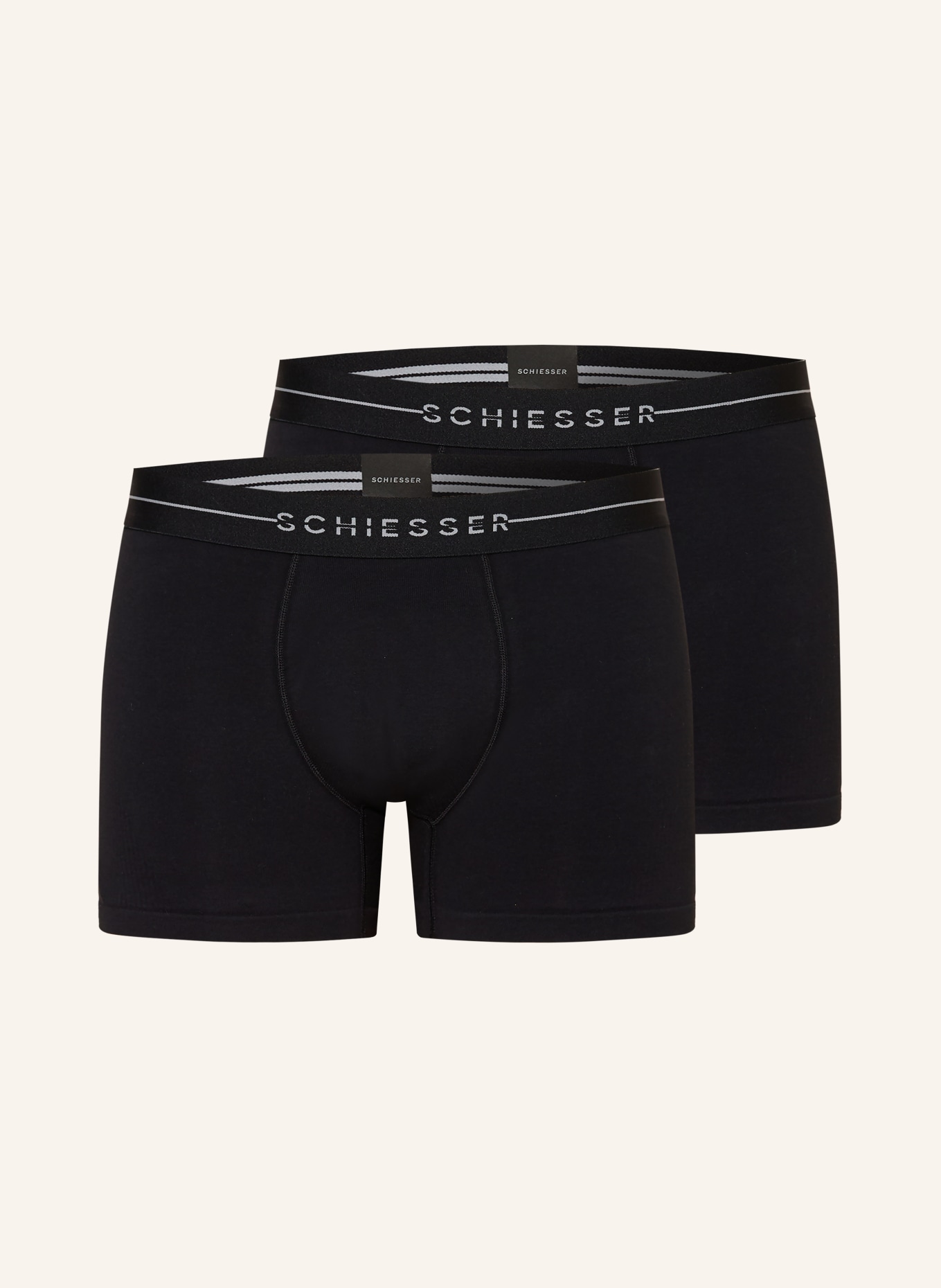SCHIESSER Set van 2 Boxershorts: ZWART