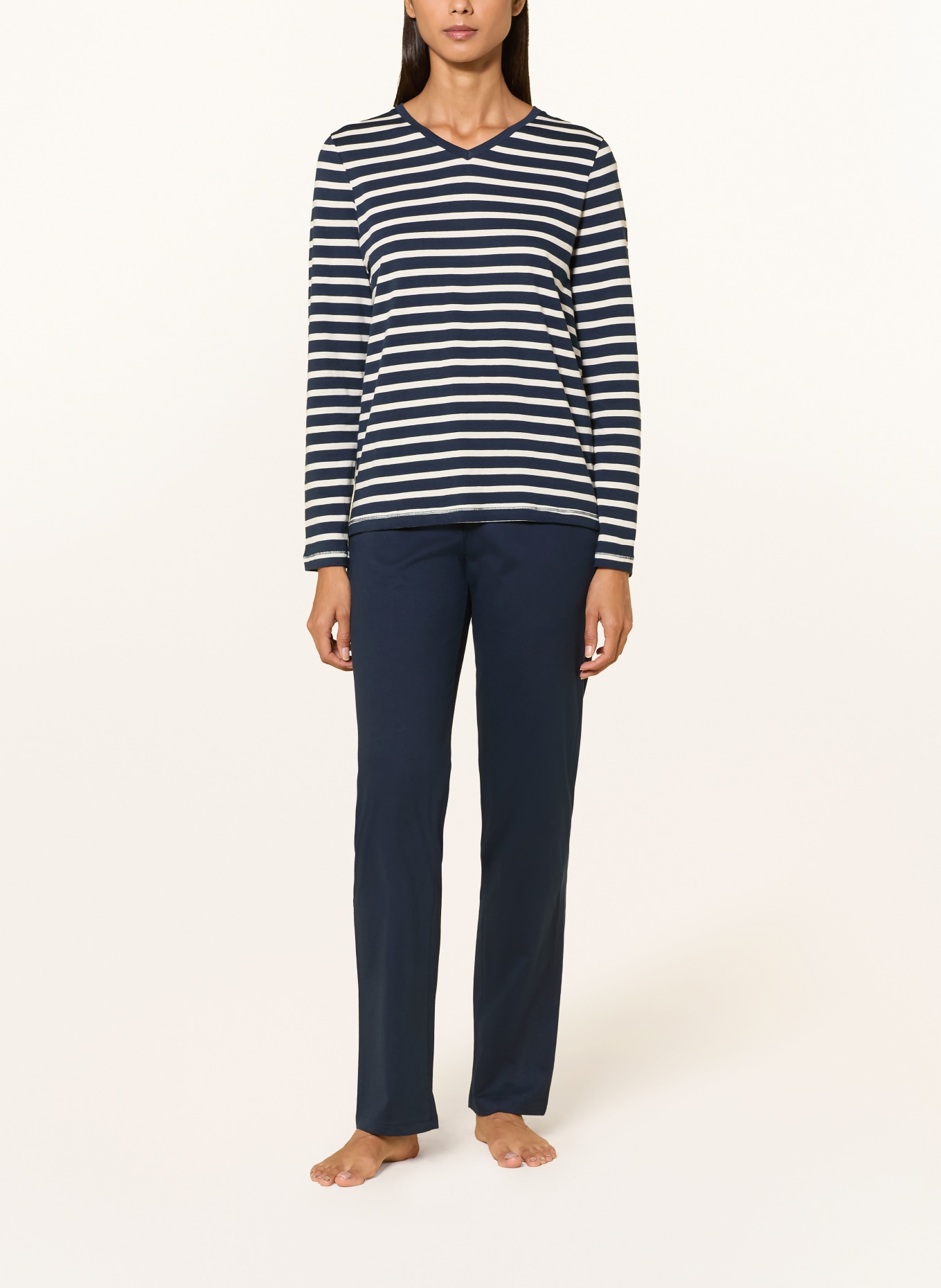SCHIESSER Schlafanzug CASUAL ESSENTIALS: DUNKELBLAU / WEISS