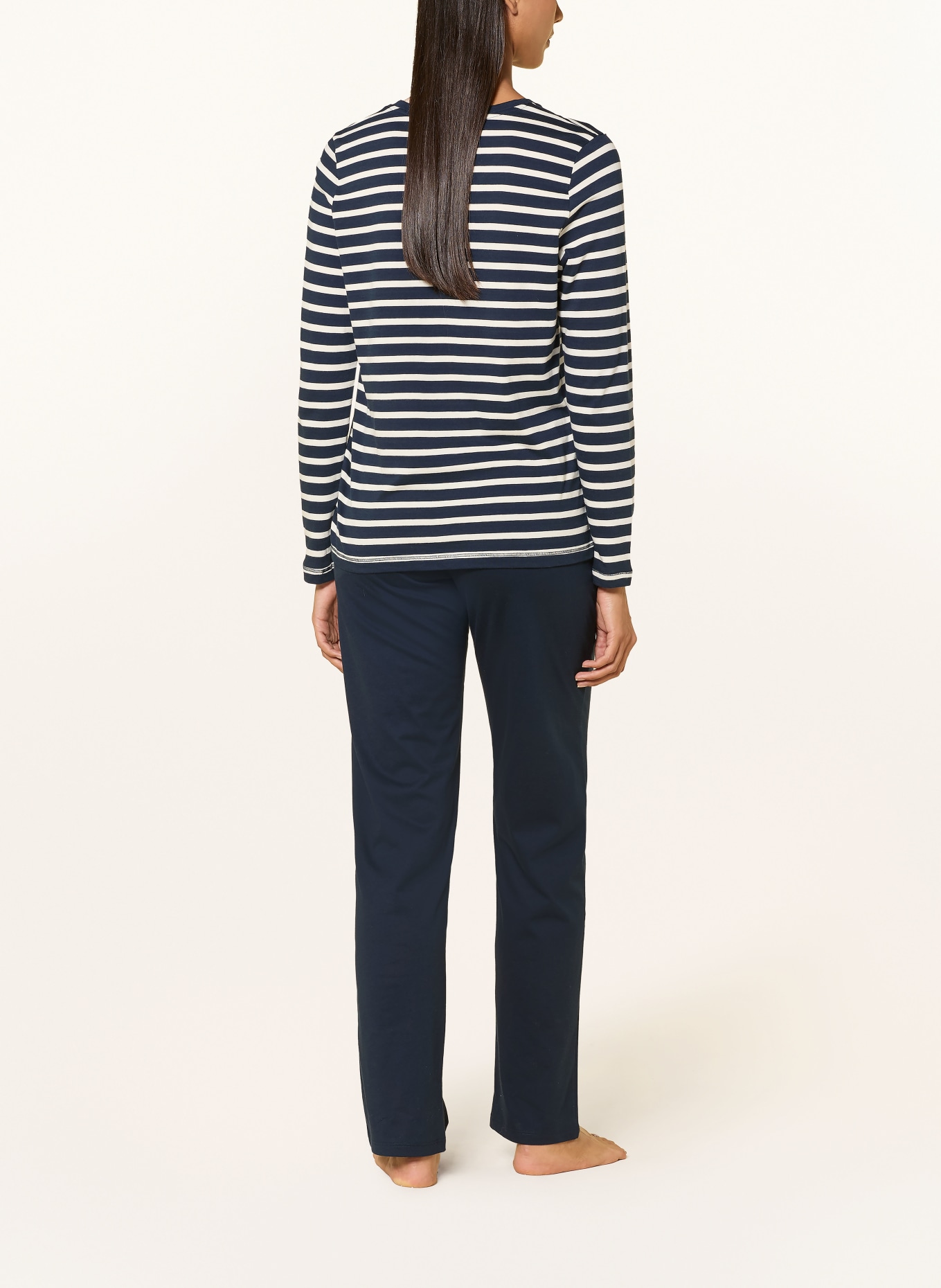 SCHIESSER Schlafanzug CASUAL ESSENTIALS: DUNKELBLAU / WEISS