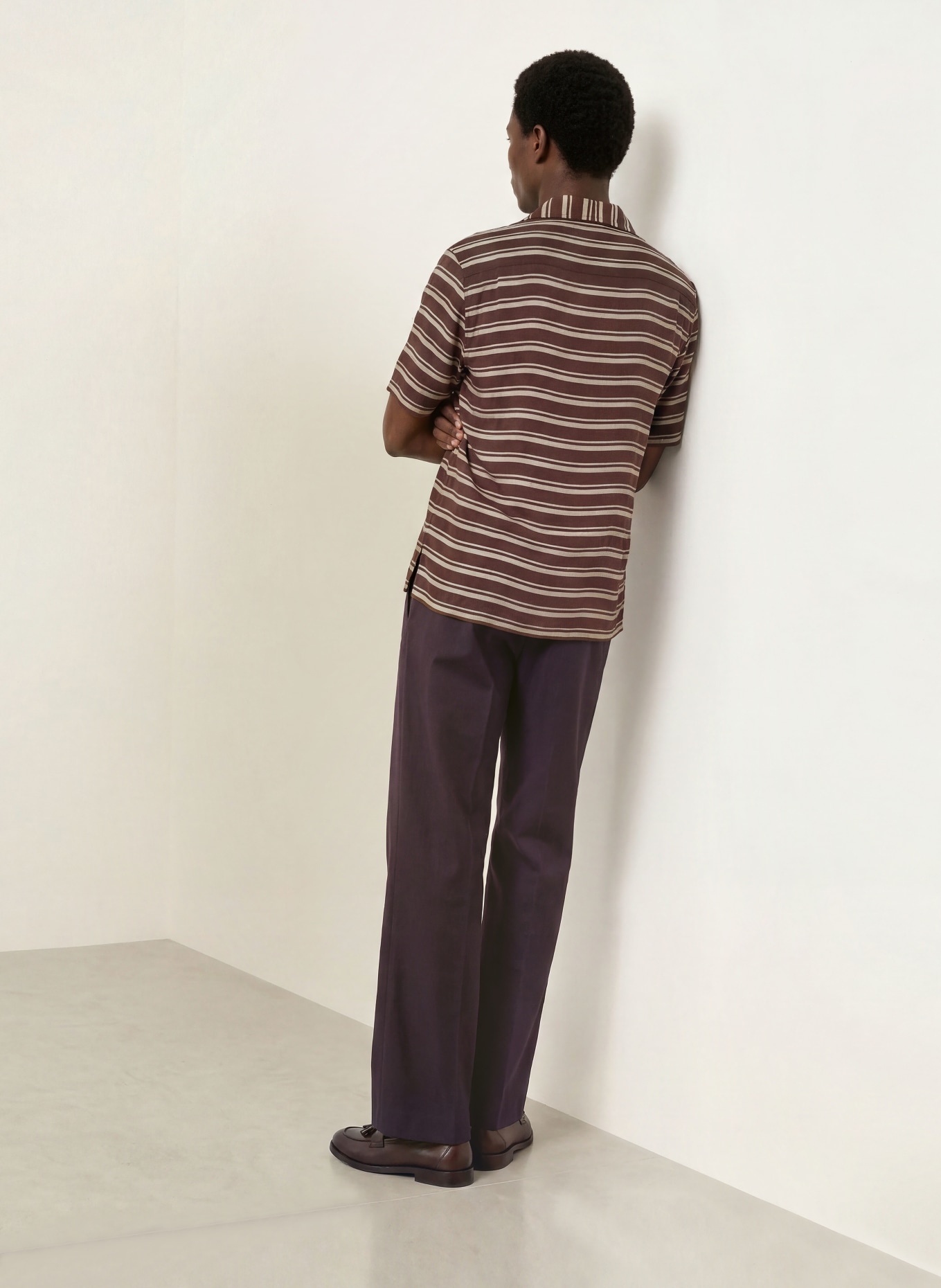 SANDRO Resorthemd Comfort Fit: DUNKELBRAUN / HELLBRAUN