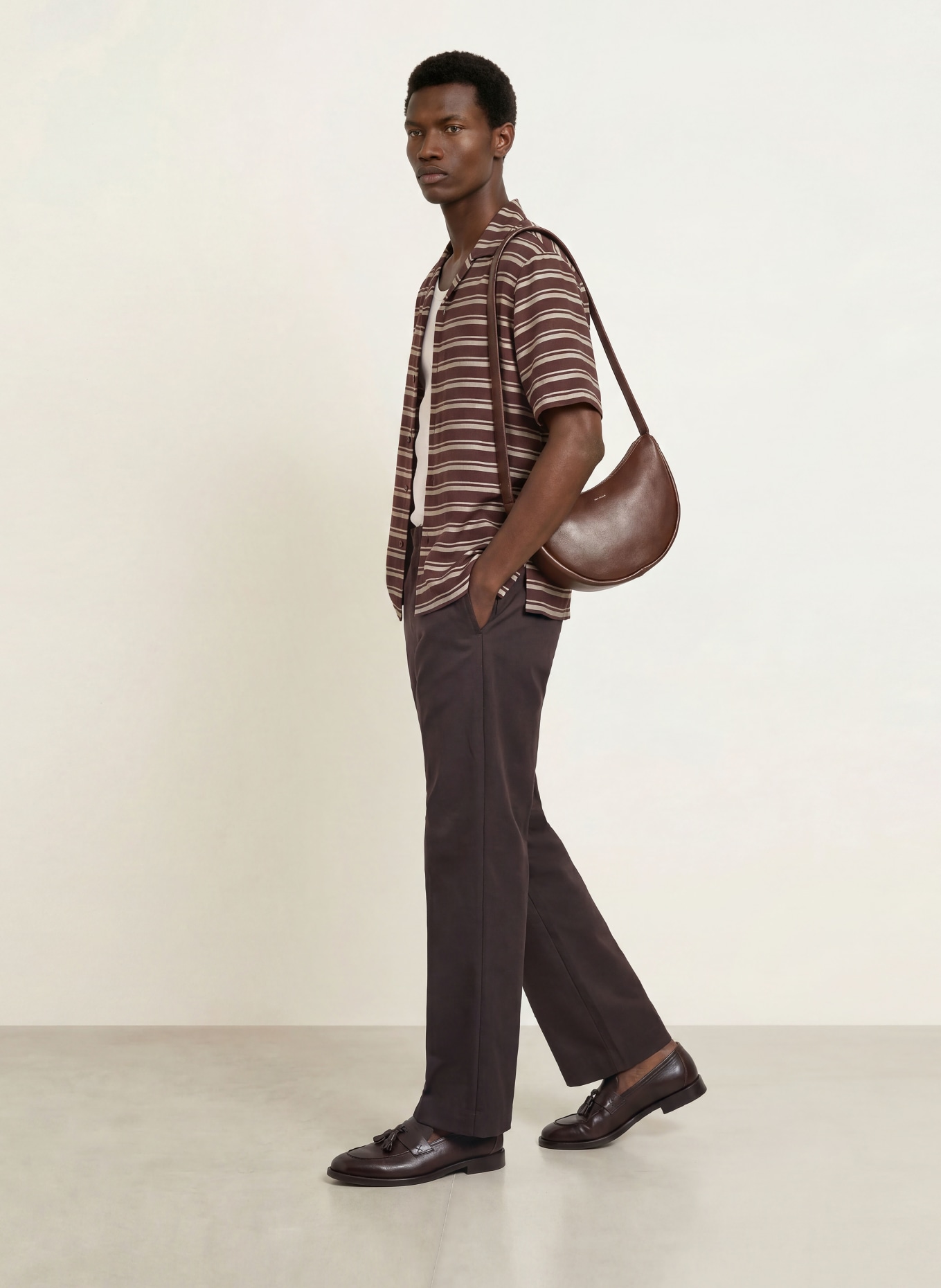 SANDRO Resorthemd Comfort Fit: DUNKELBRAUN / HELLBRAUN