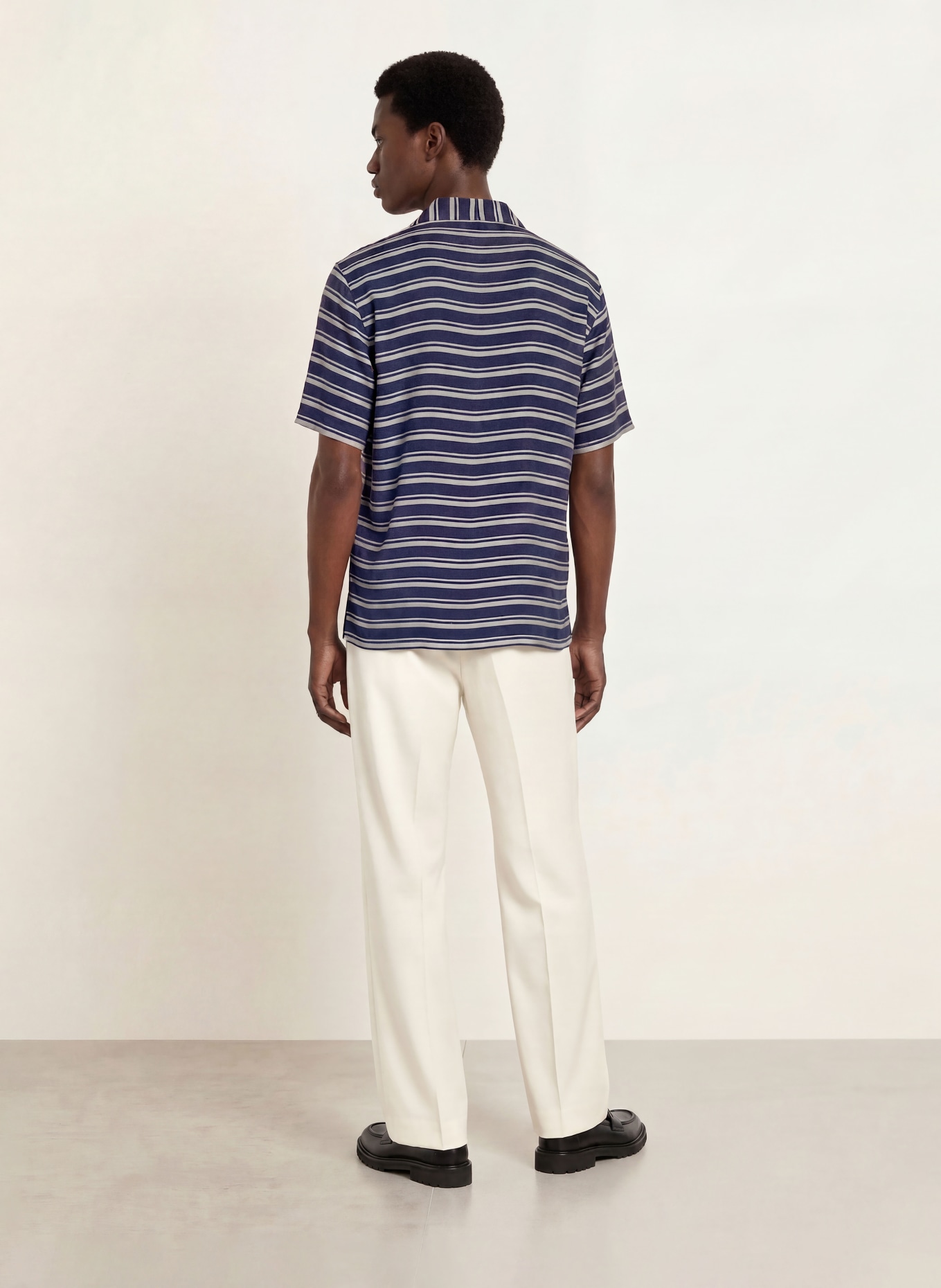 SANDRO Resorthemd Comfort Fit: DUNKELBLAU / SILBER
