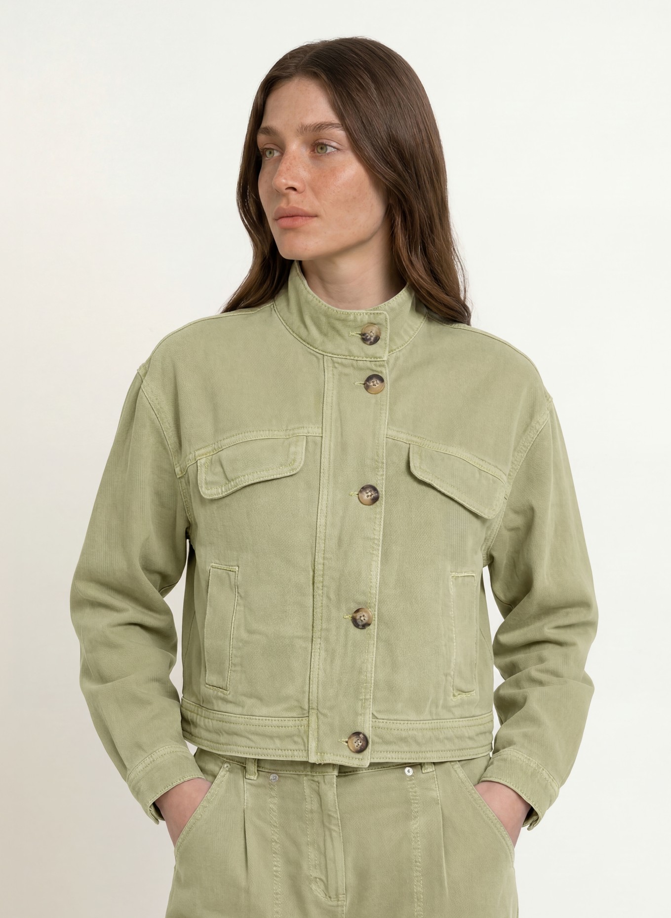 ba&sh Jeansjacke RALLO: GREEN ALMOND