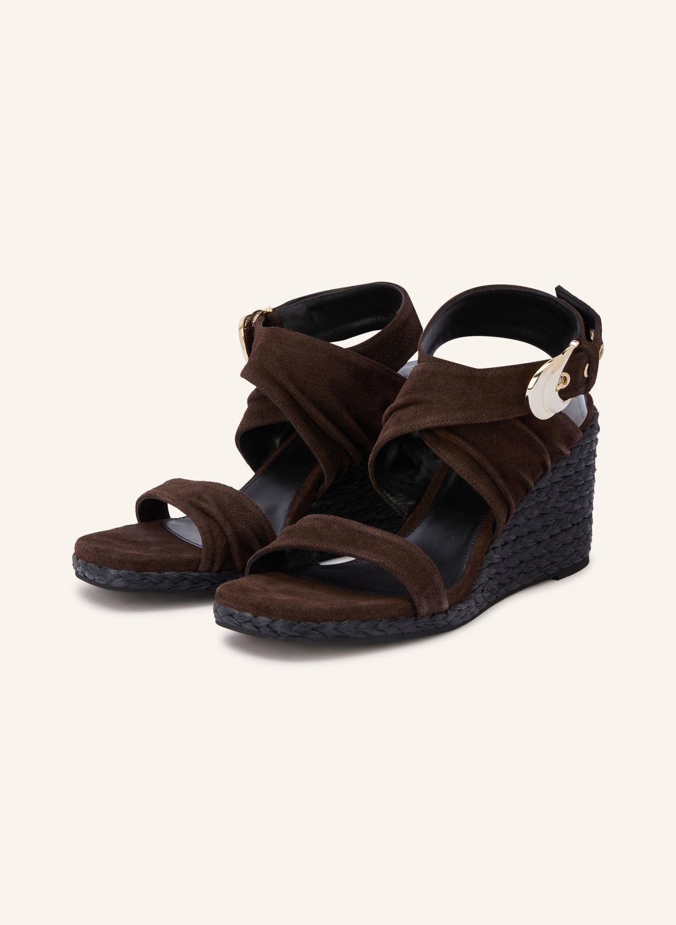ba&sh Wedges CECILE: DUNKELBRAUN / GOLD