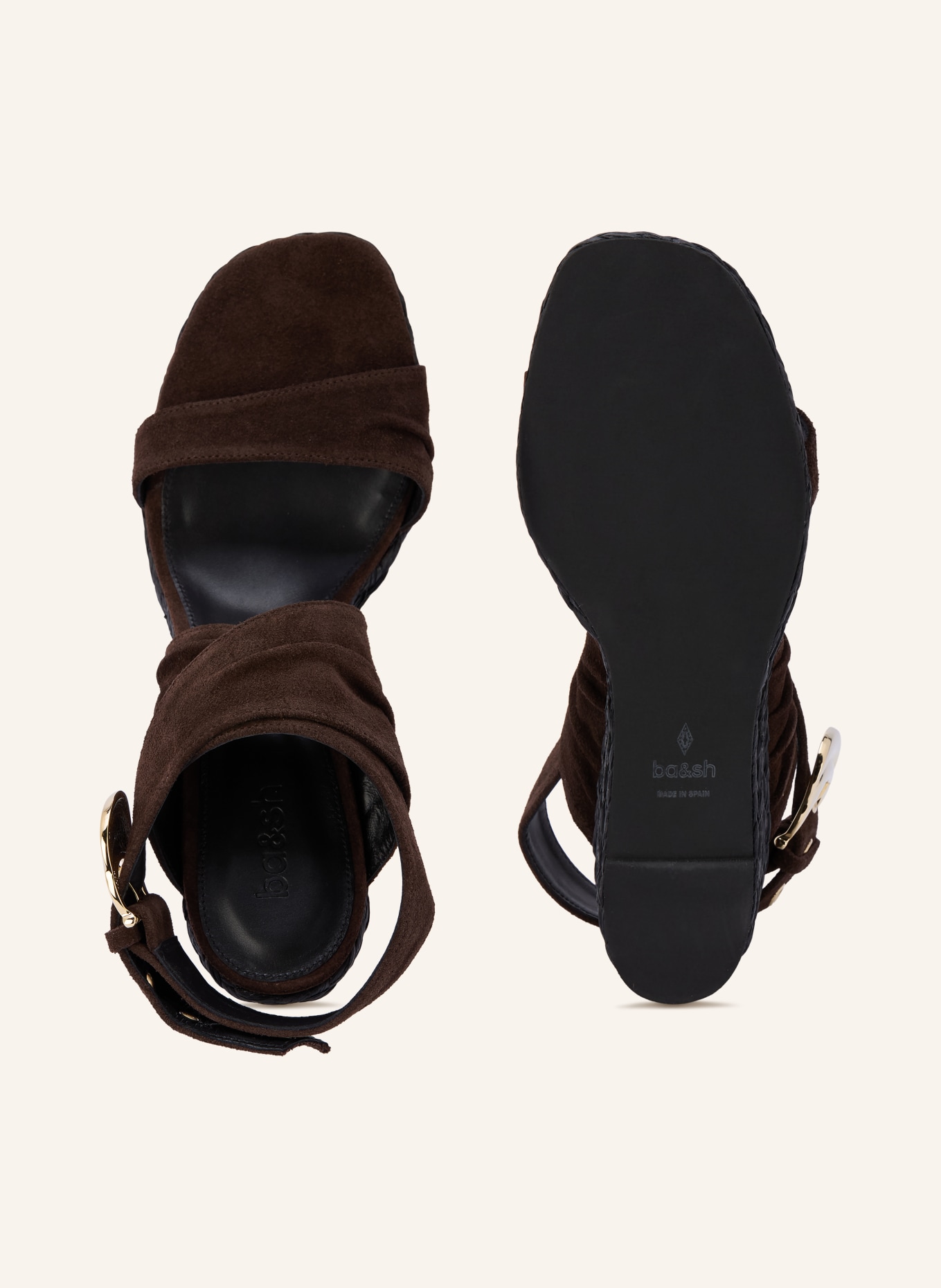 ba&sh Wedges CECILE: DUNKELBRAUN / GOLD