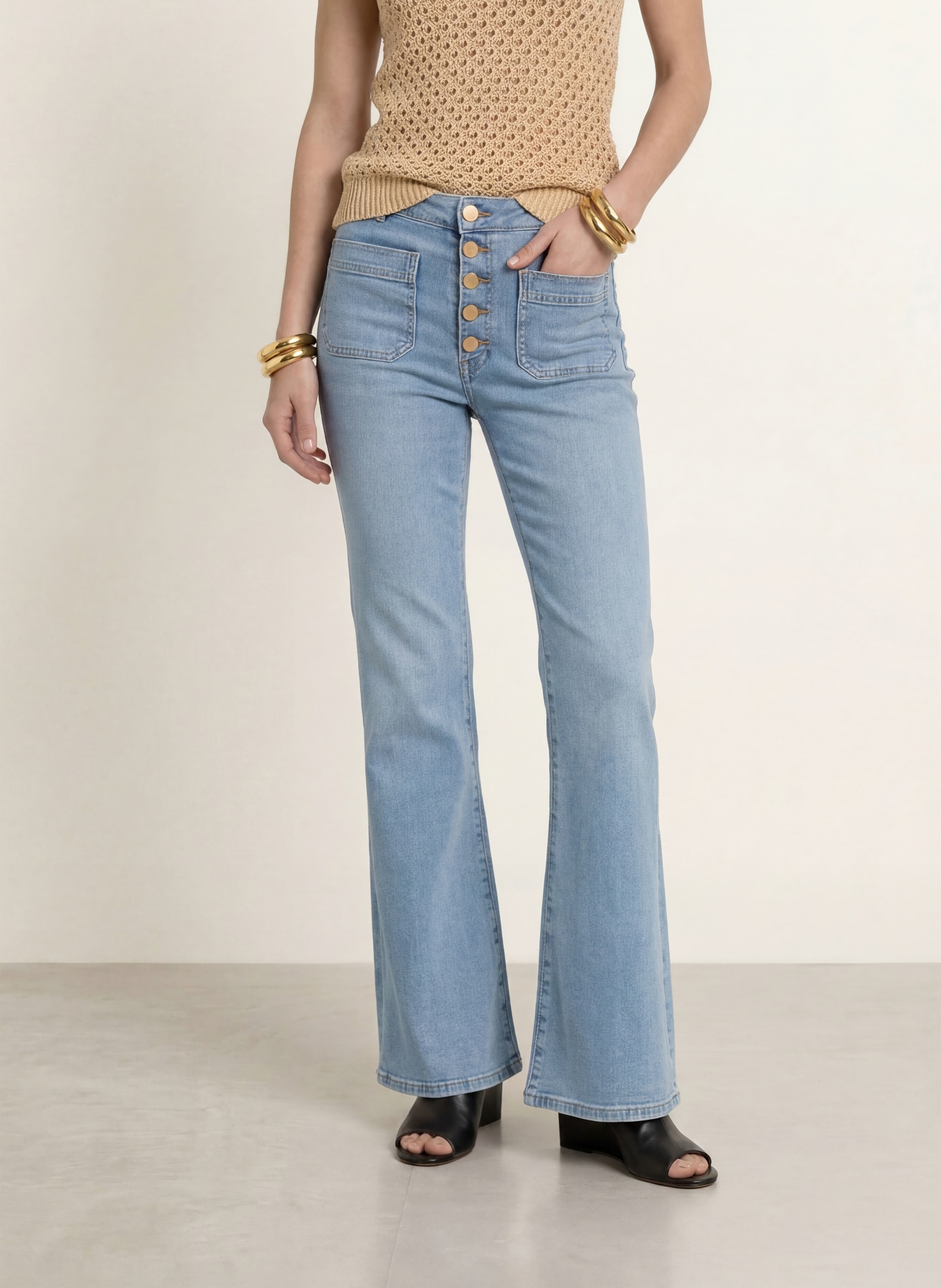 REISS CALI Flared jeans: 45 LIGHT BLUE