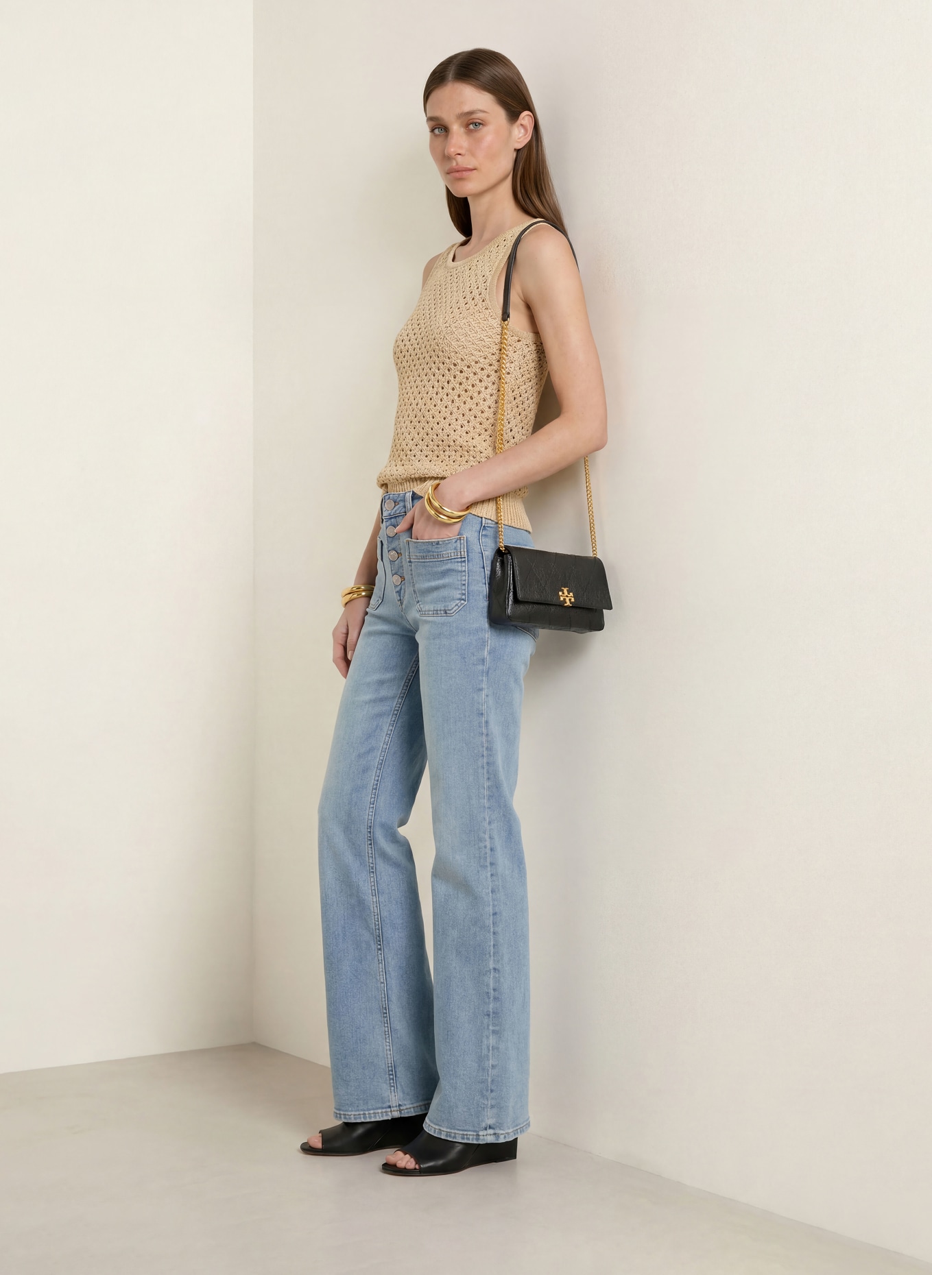 REISS CALI Flared jeans: 45 LIGHT BLUE