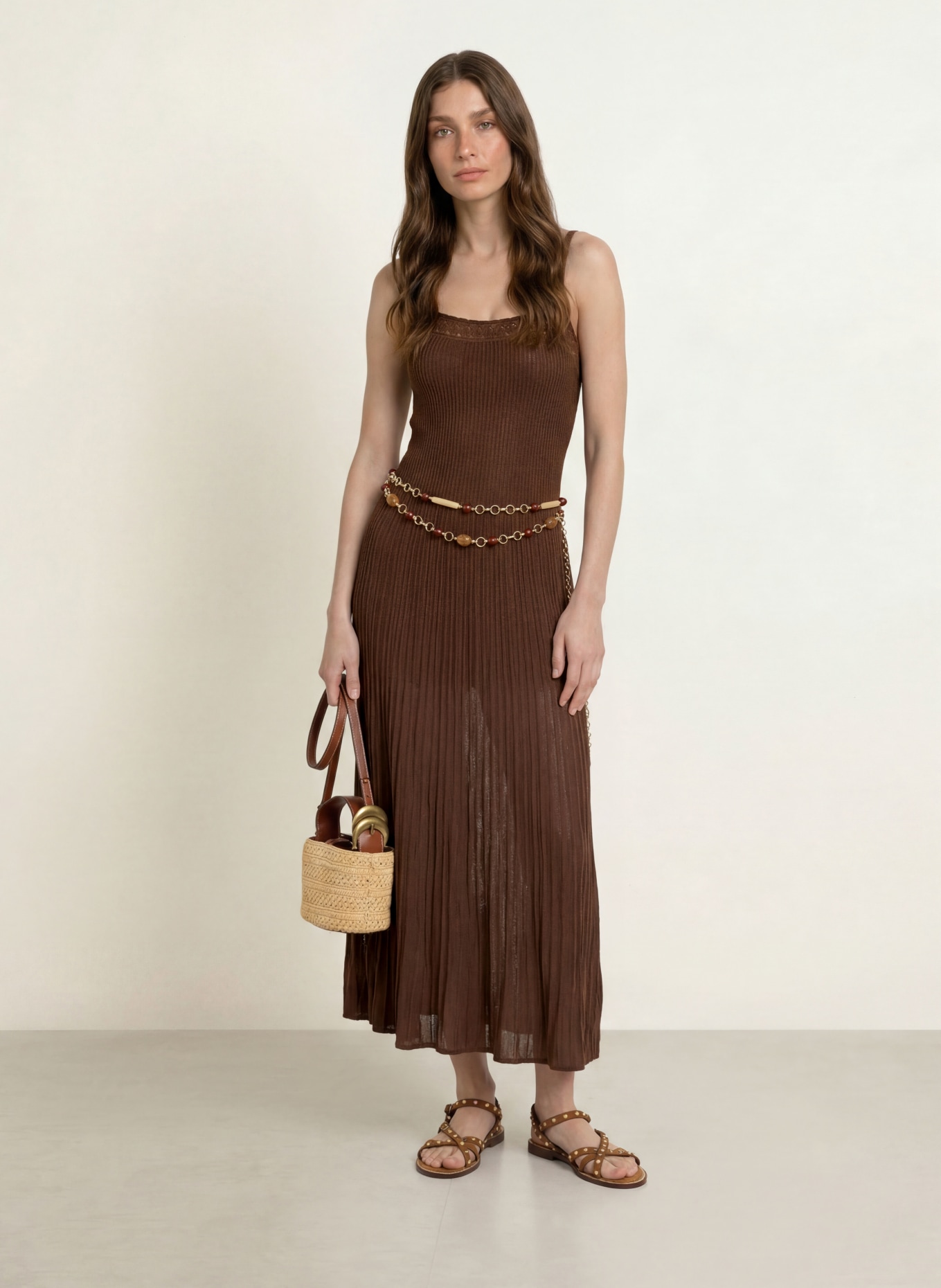 ba&sh Strickkleid NOTO: BRAUN