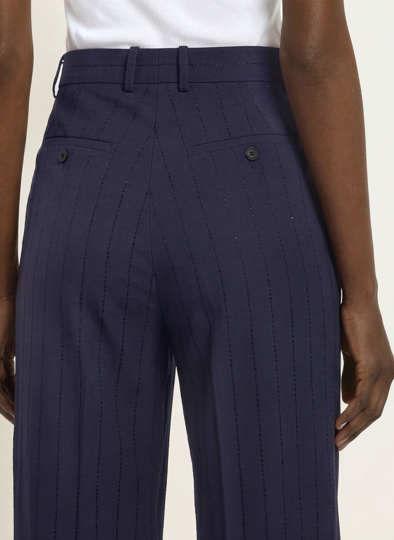SANDRO Hose mit Pailletten: DUNKELBLAU