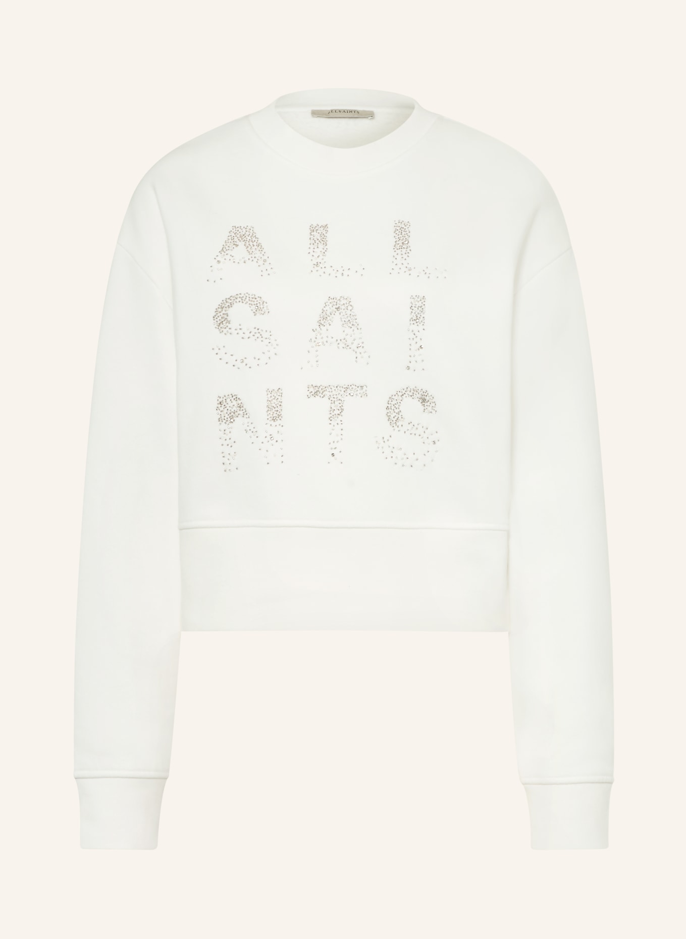 ALLSAINTS Sweatshirt STACKS SEPARO mit Schmucksteinen: CREME