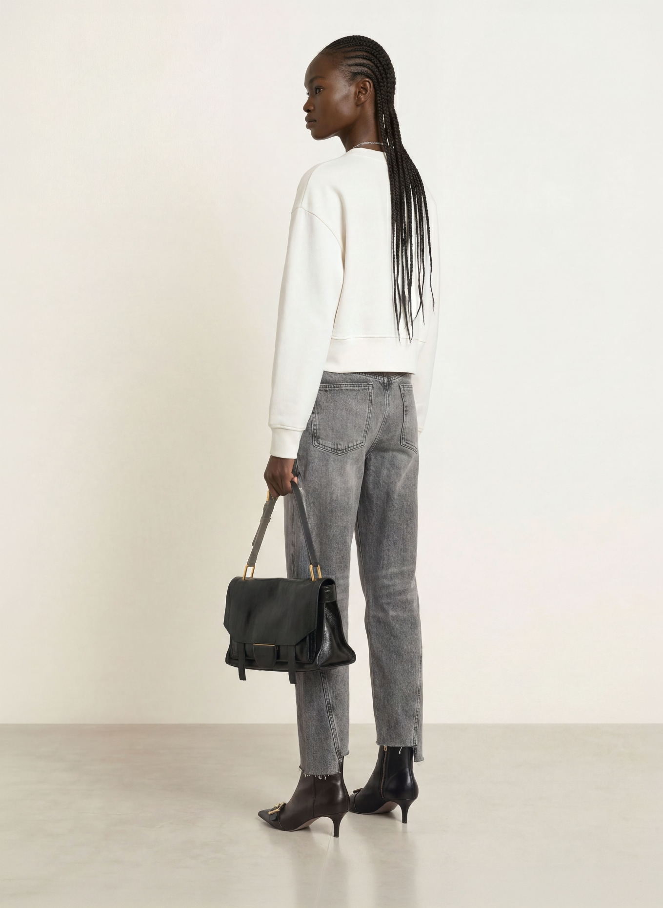 ALLSAINTS Sweatshirt STACKS SEPARO mit Schmucksteinen: CREME