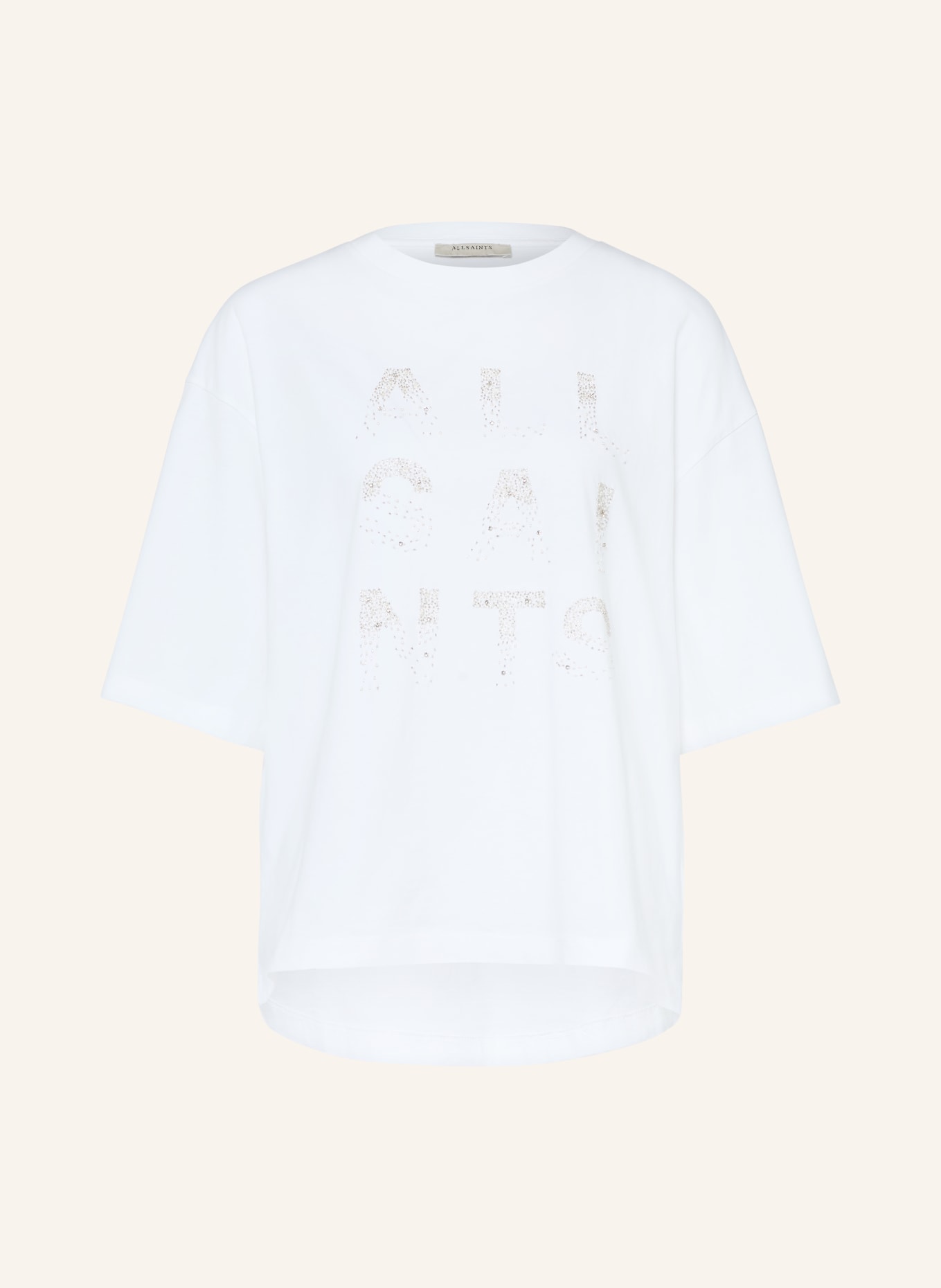 ALLSAINTS T-Shirt STACKS AMELIE mit Schmucksteinen: WEISS