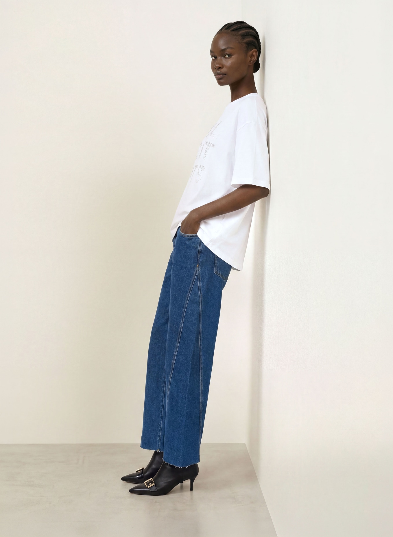 ALLSAINTS T-Shirt STACKS AMELIE mit Schmucksteinen: WEISS