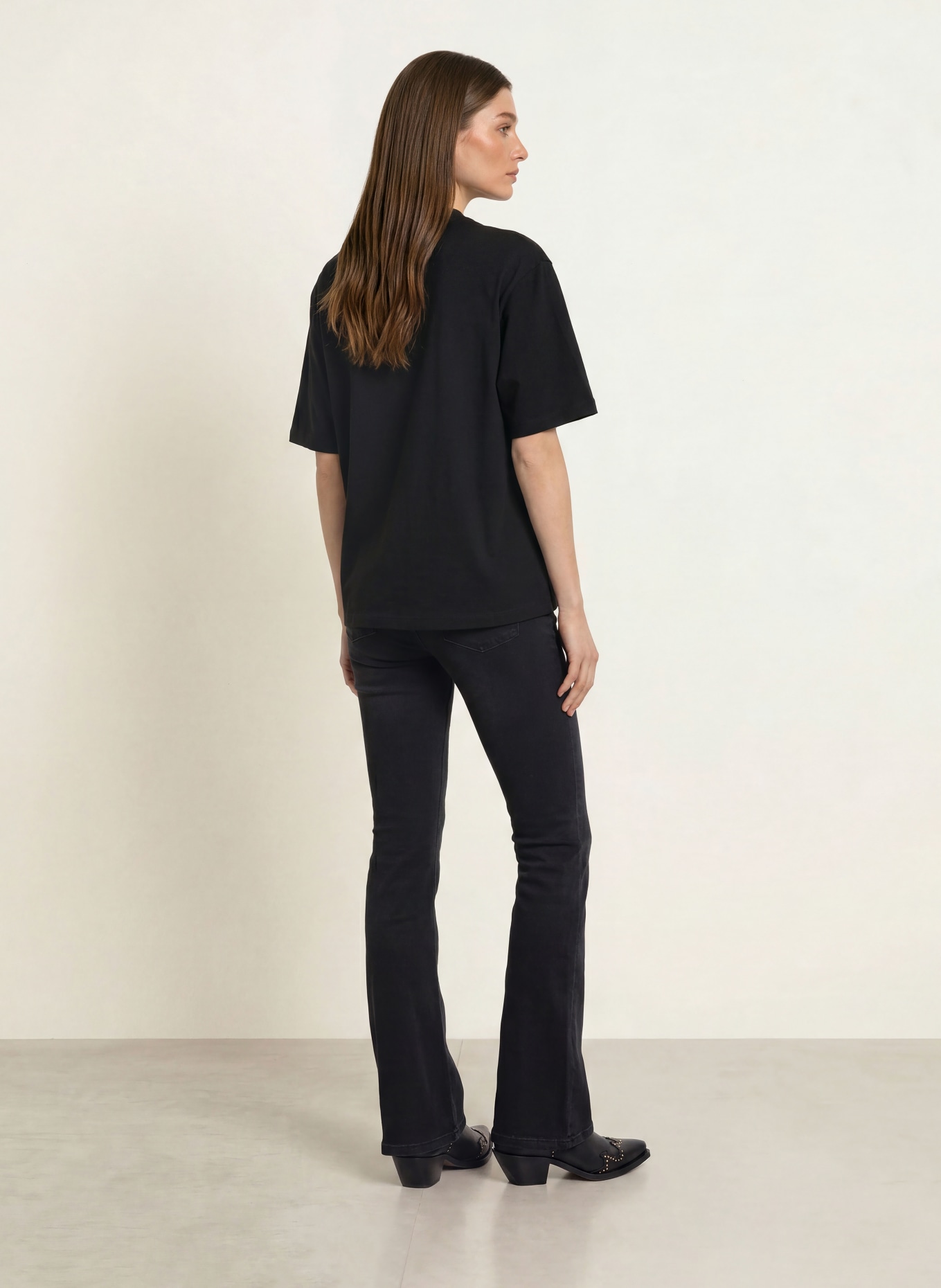 ALLSAINTS T-shirt STACKS AMELIE avec strass: NOIR