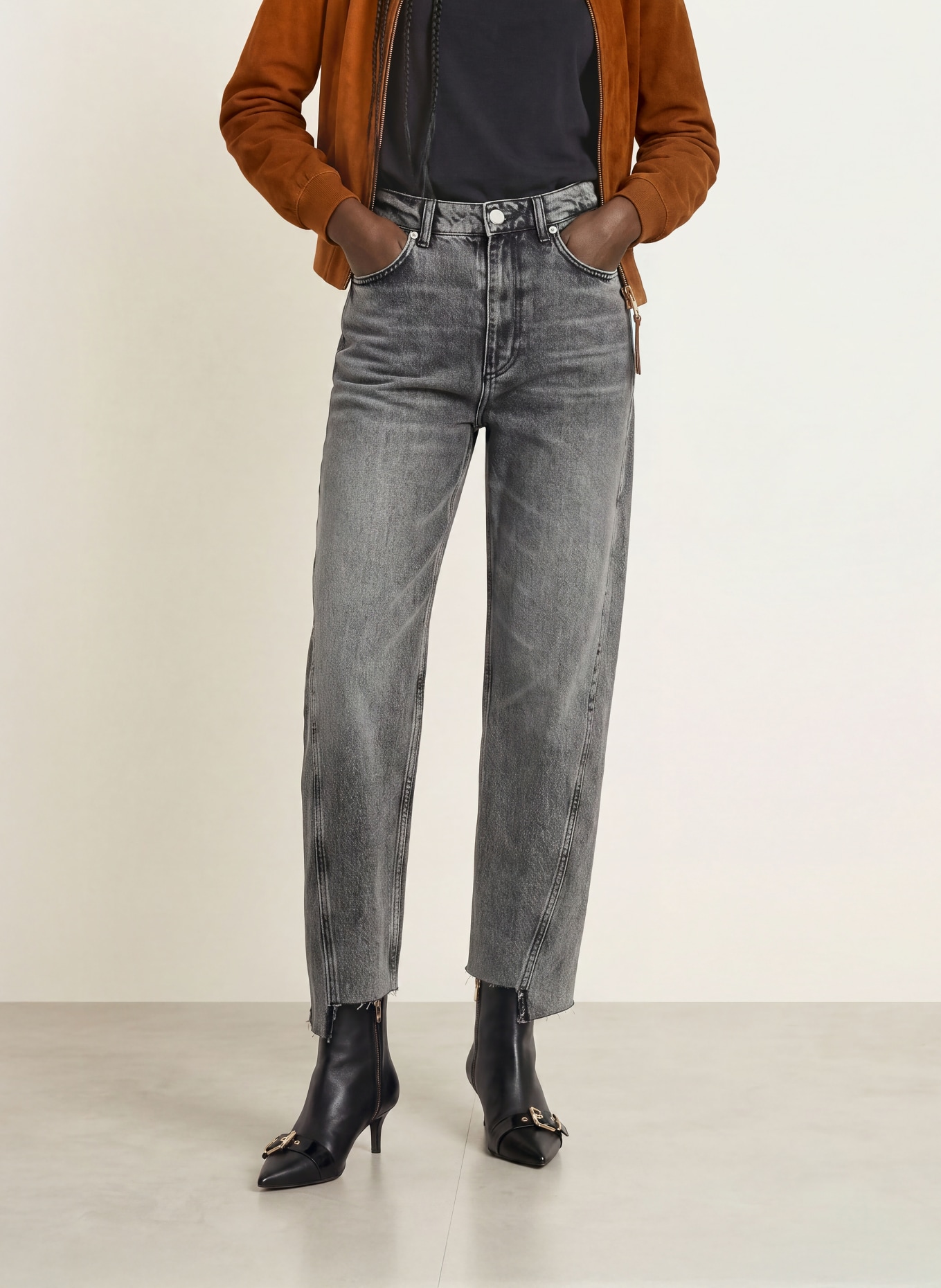 ALLSAINTS Jeansy wide leg FOX: 839 Vintage Black
