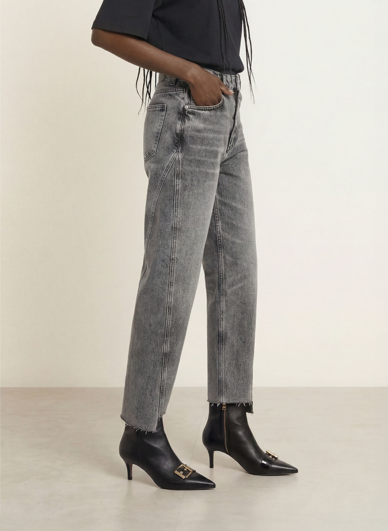 ALLSAINTS Jeansy wide leg FOX: 839 Vintage Black