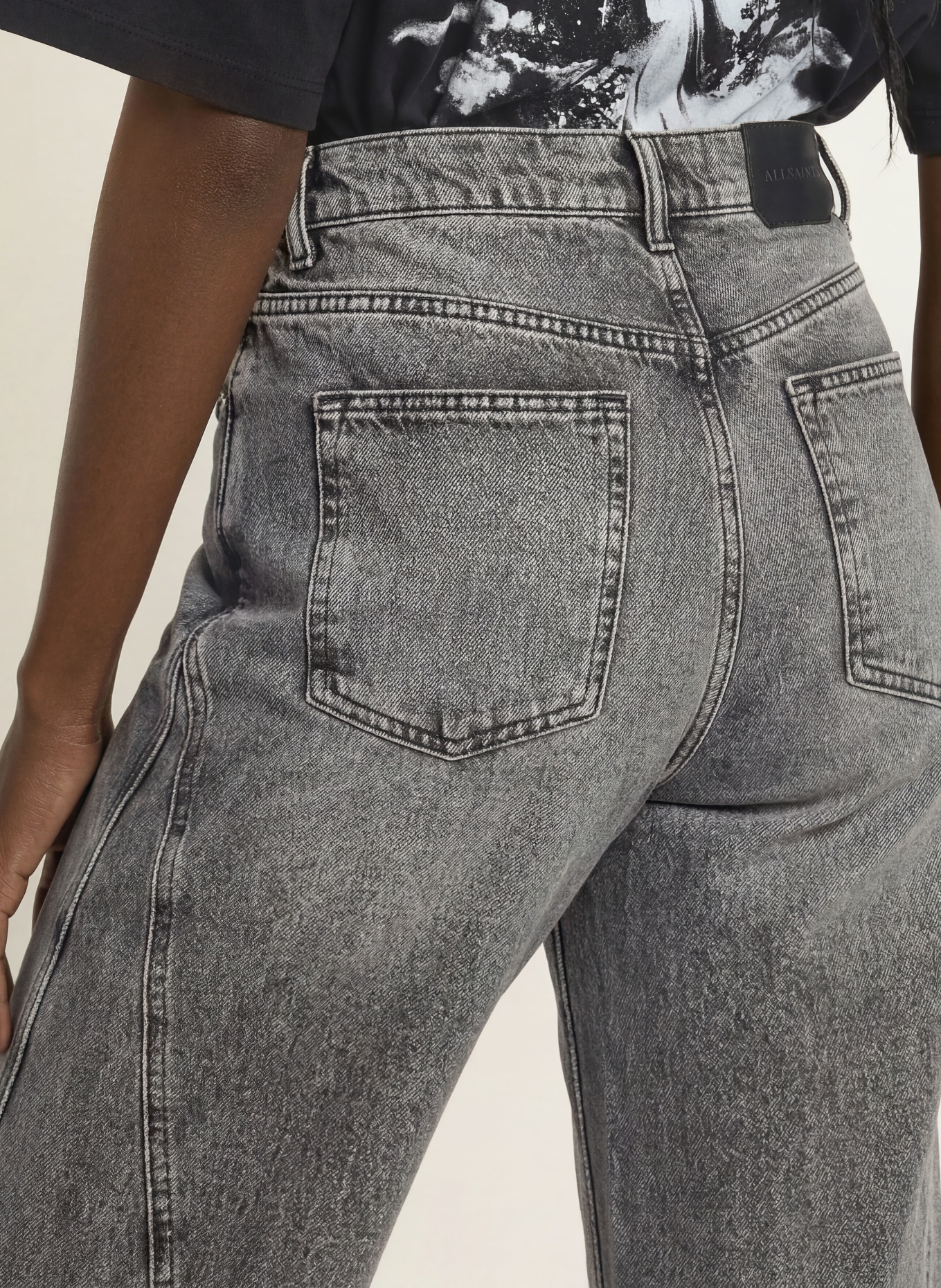 ALLSAINTS Jeansy wide leg FOX: 839 Vintage Black