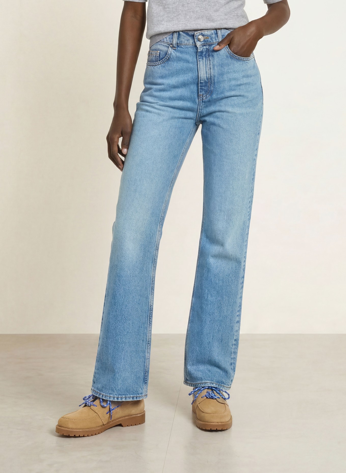 CLAUDIE PIERLOT Straight Jeans: 0017 BLUE DENIM
