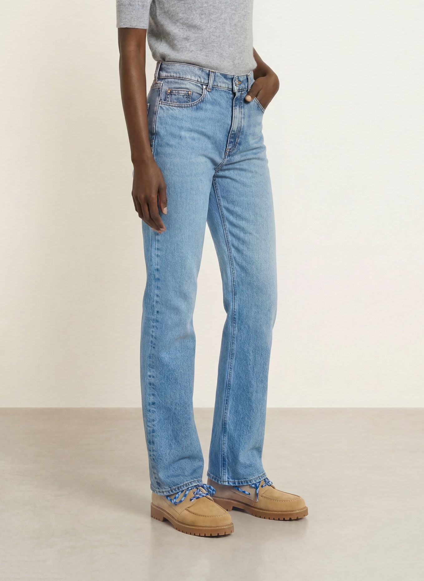 CLAUDIE PIERLOT Straight Jeans: 0017 BLUE DENIM