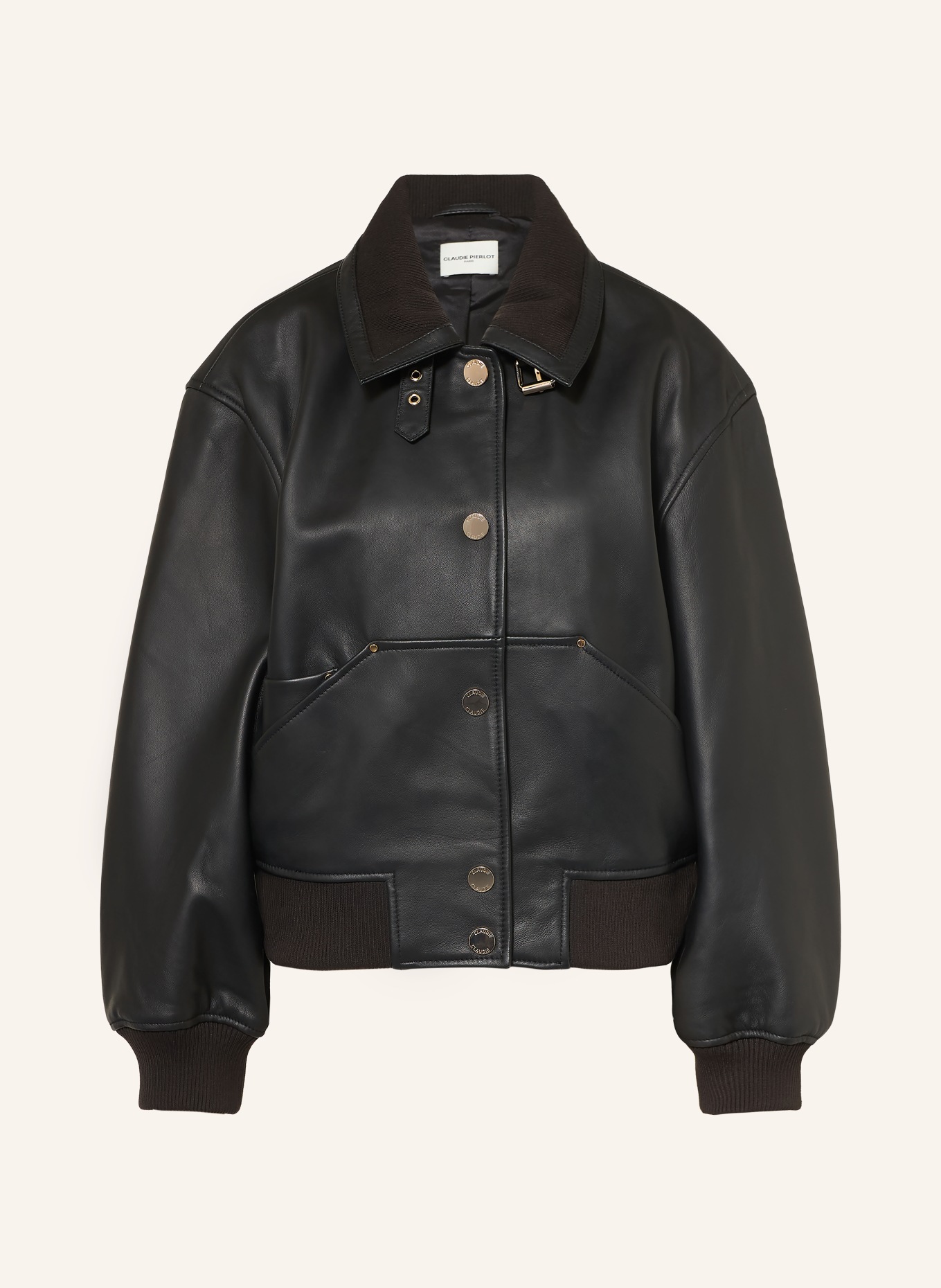 CLAUDIE PIERLOT Lederjacke: SCHWARZ