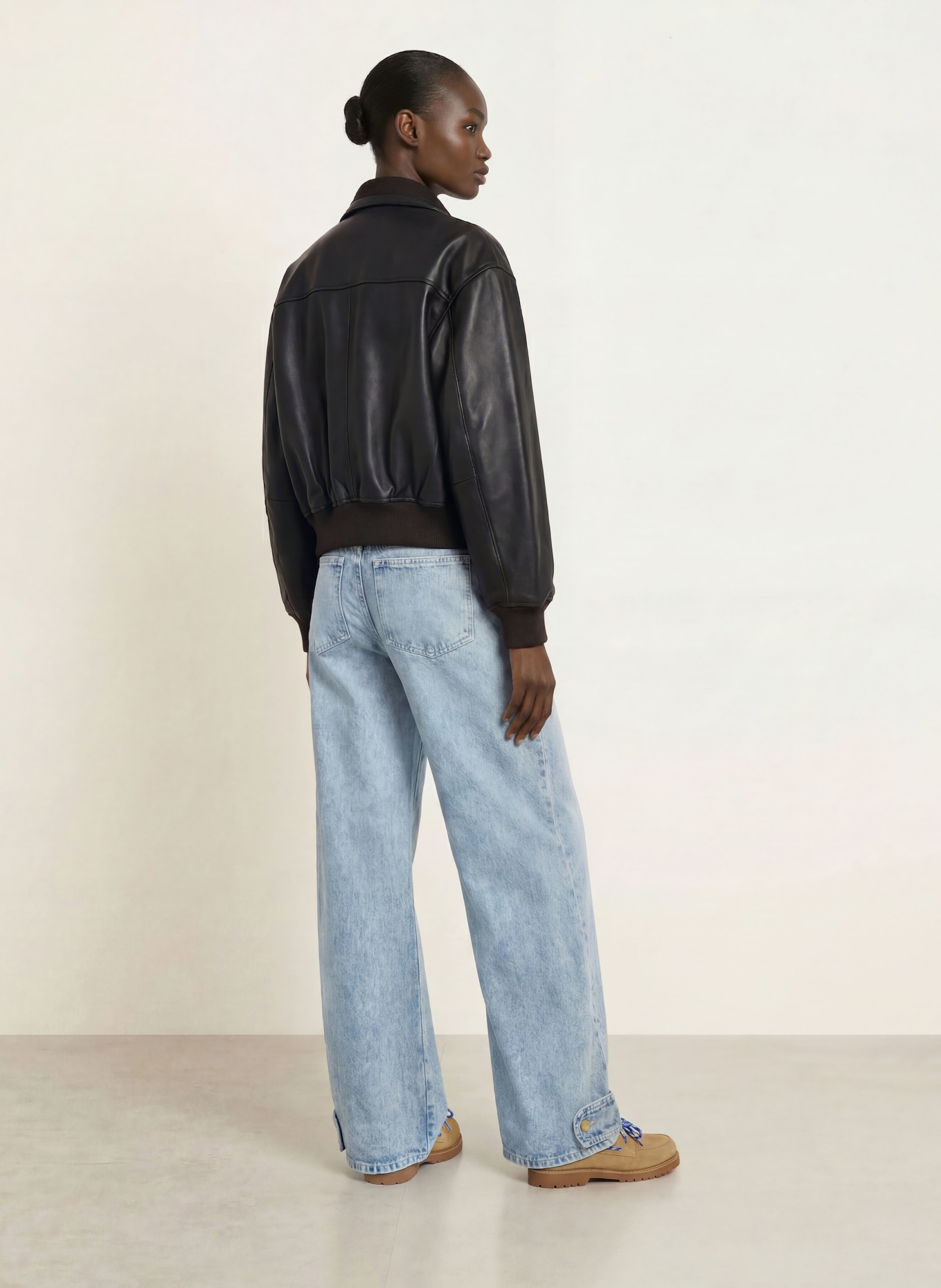 CLAUDIE PIERLOT Lederjacke: SCHWARZ