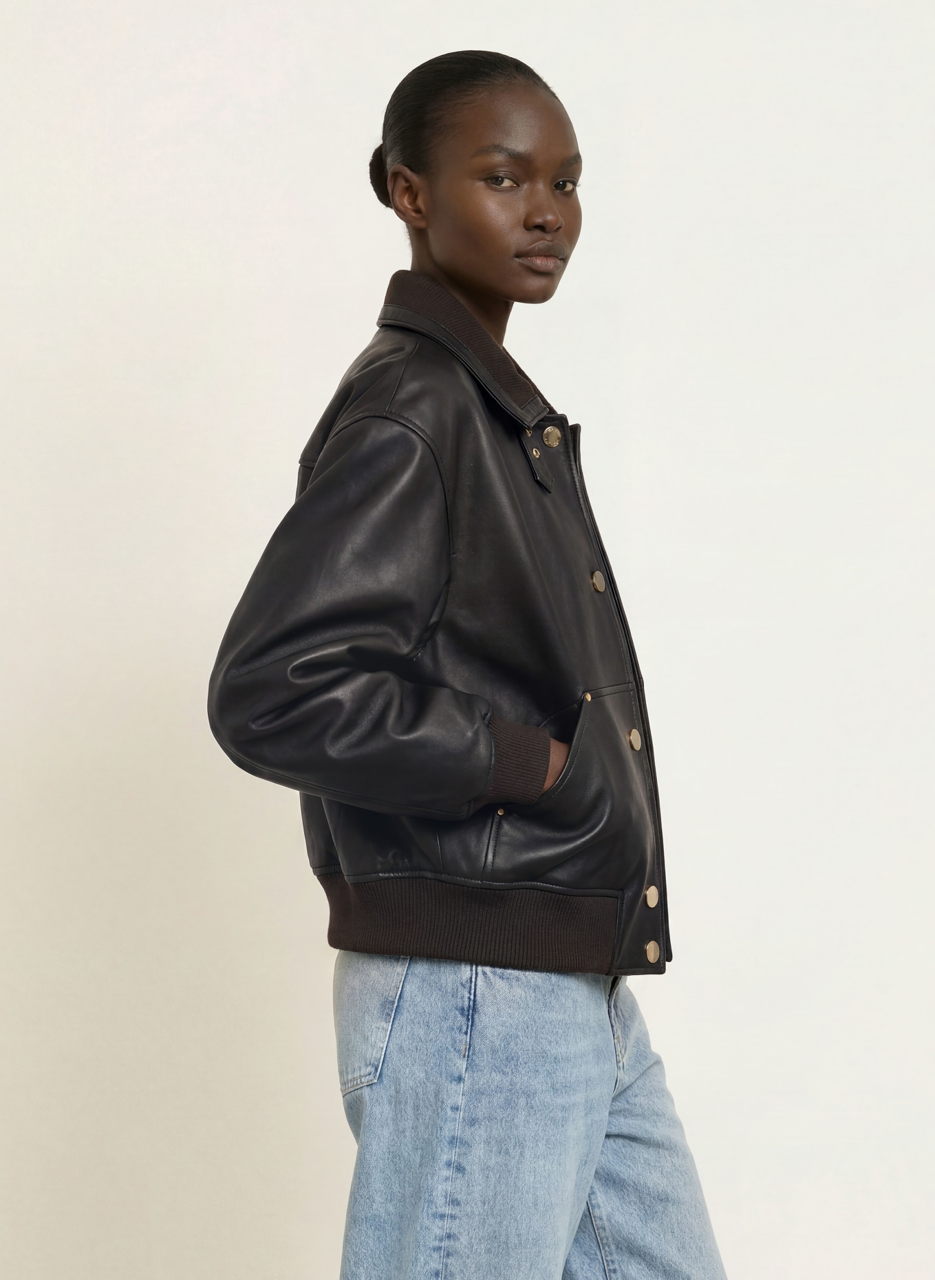 CLAUDIE PIERLOT Lederjacke: SCHWARZ