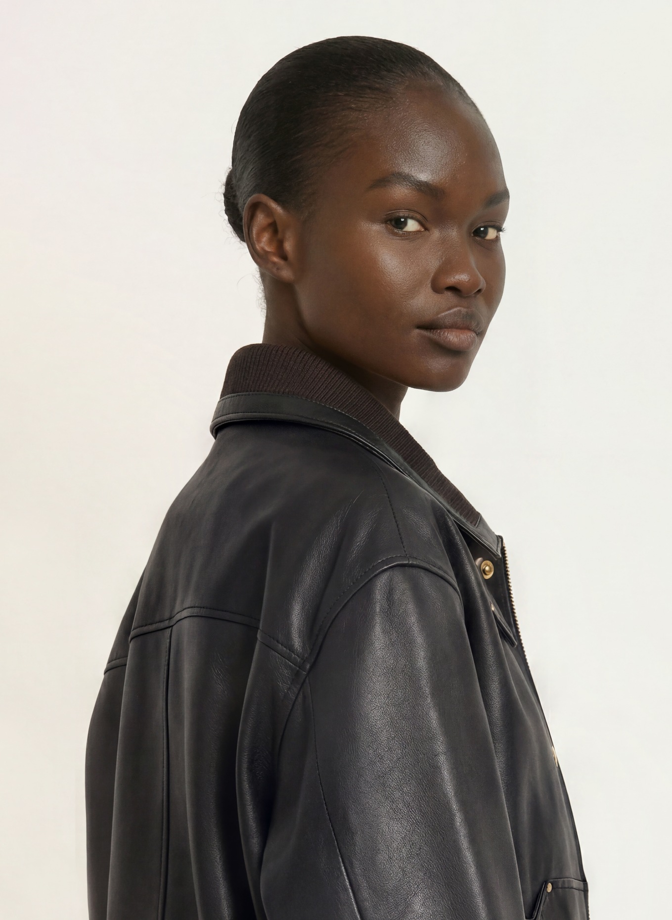 CLAUDIE PIERLOT Lederjacke: SCHWARZ
