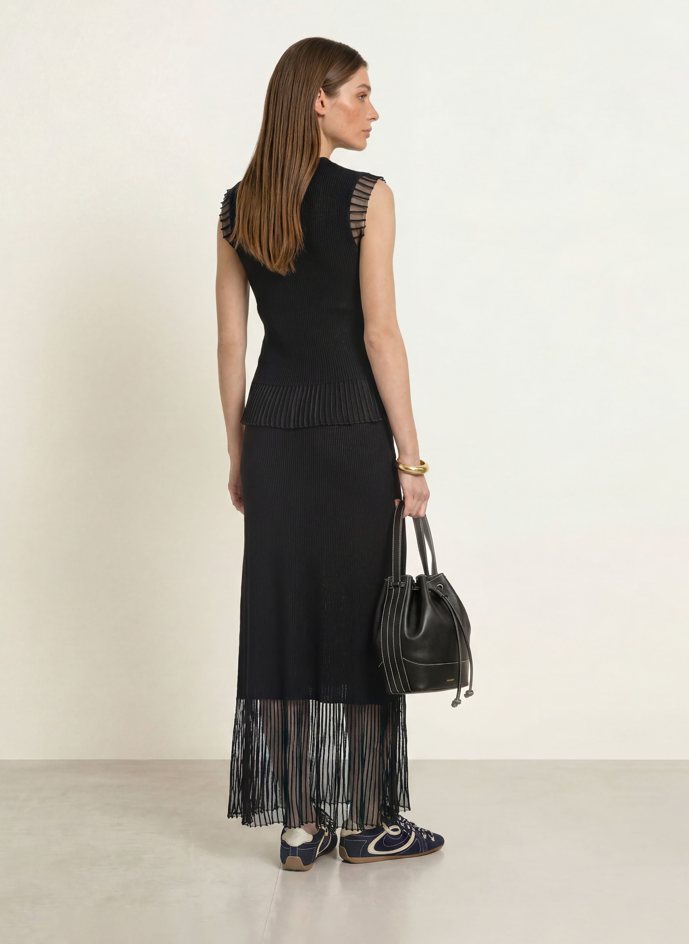 CLAUDIE PIERLOT Strickrock: SCHWARZ