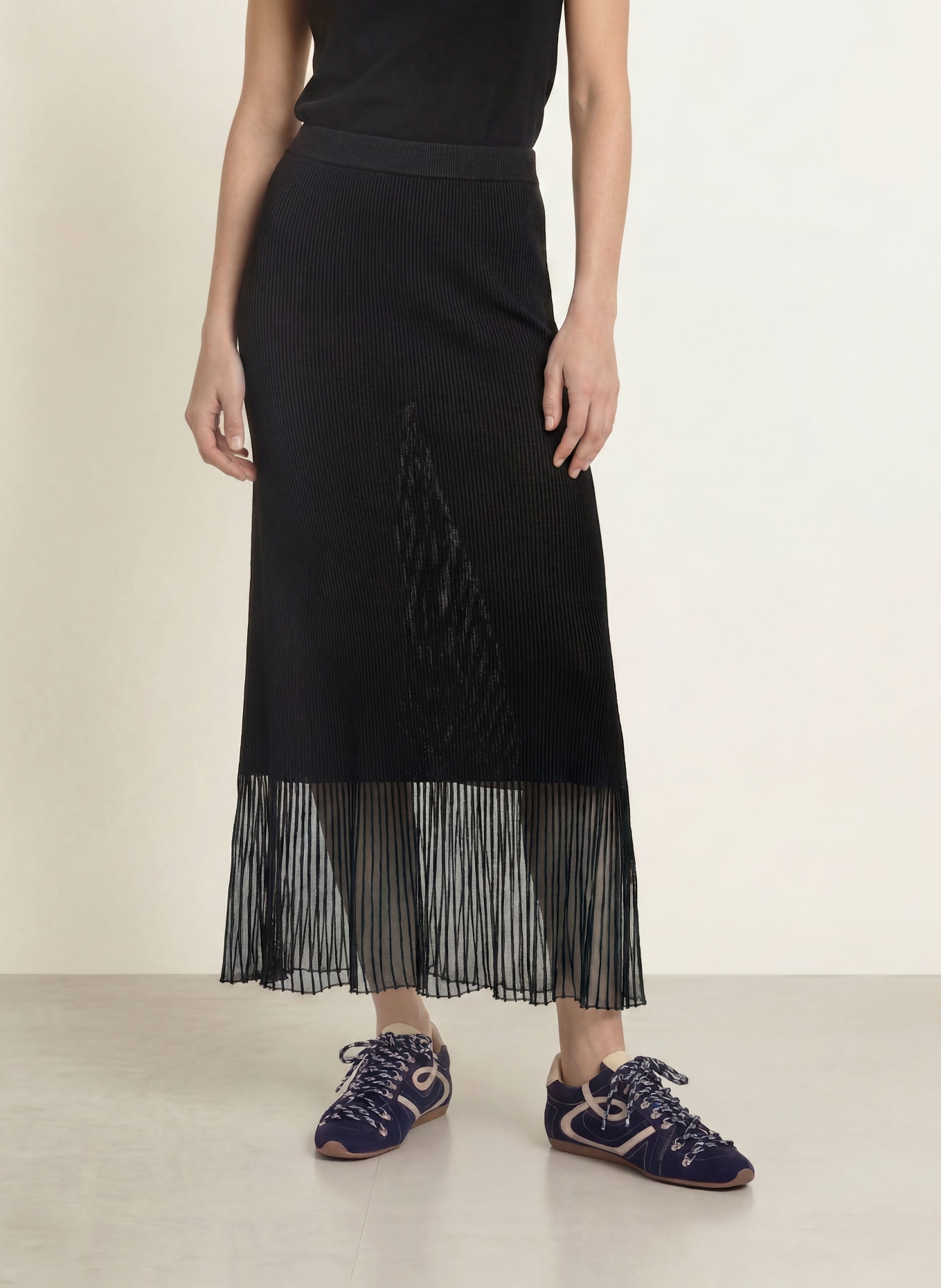 CLAUDIE PIERLOT Strickrock: SCHWARZ