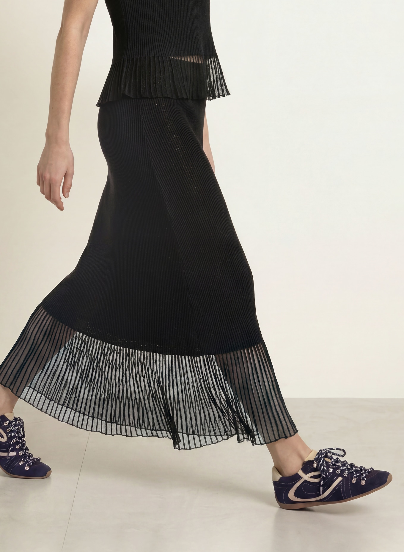 CLAUDIE PIERLOT Strickrock: SCHWARZ