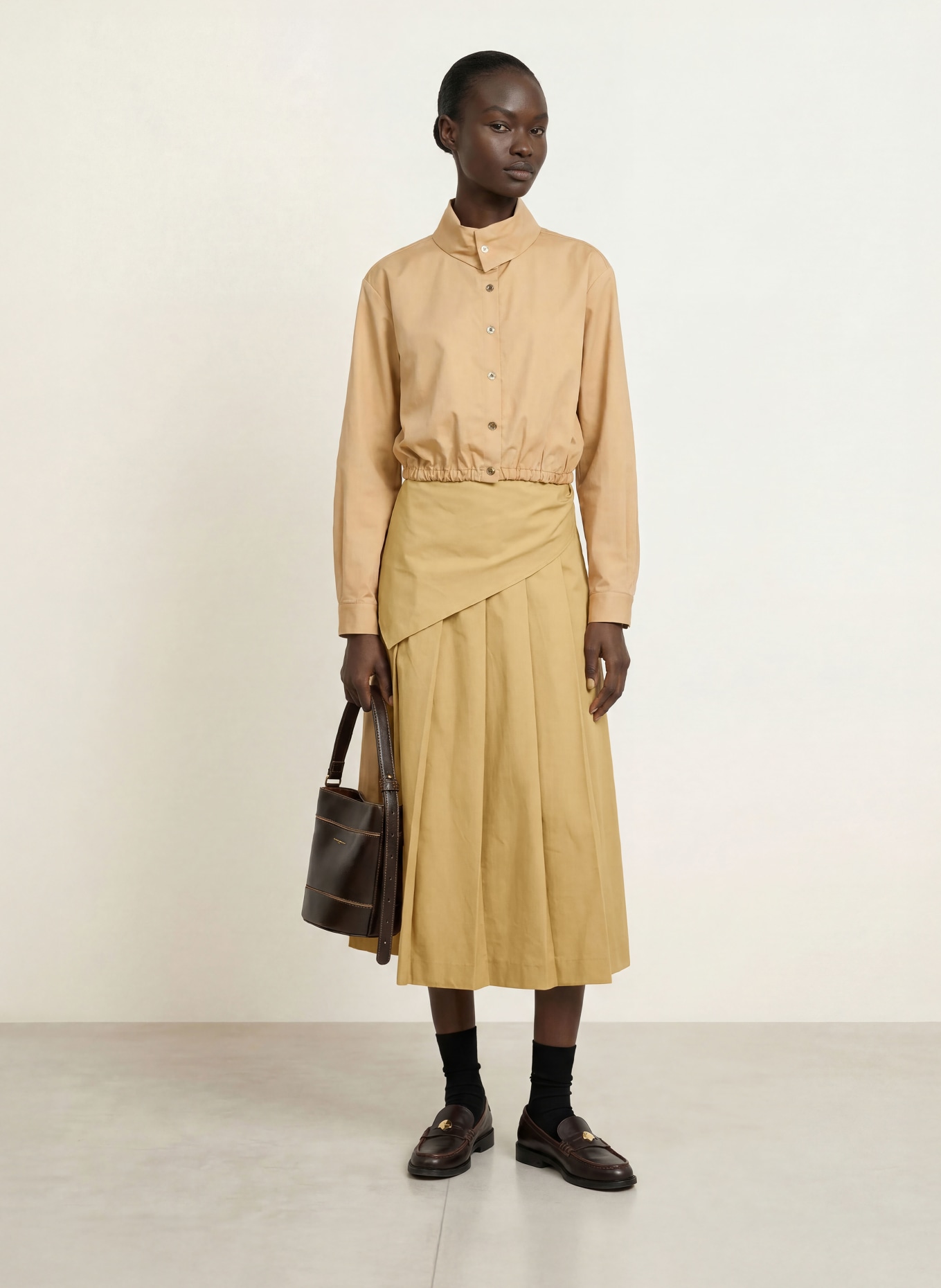 CLAUDIE PIERLOT Faltenrock: BEIGE