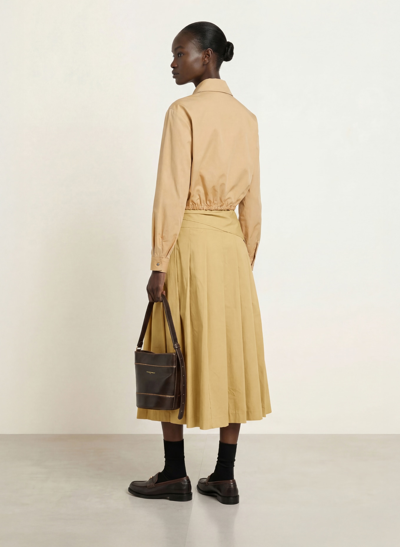 CLAUDIE PIERLOT Faltenrock: BEIGE