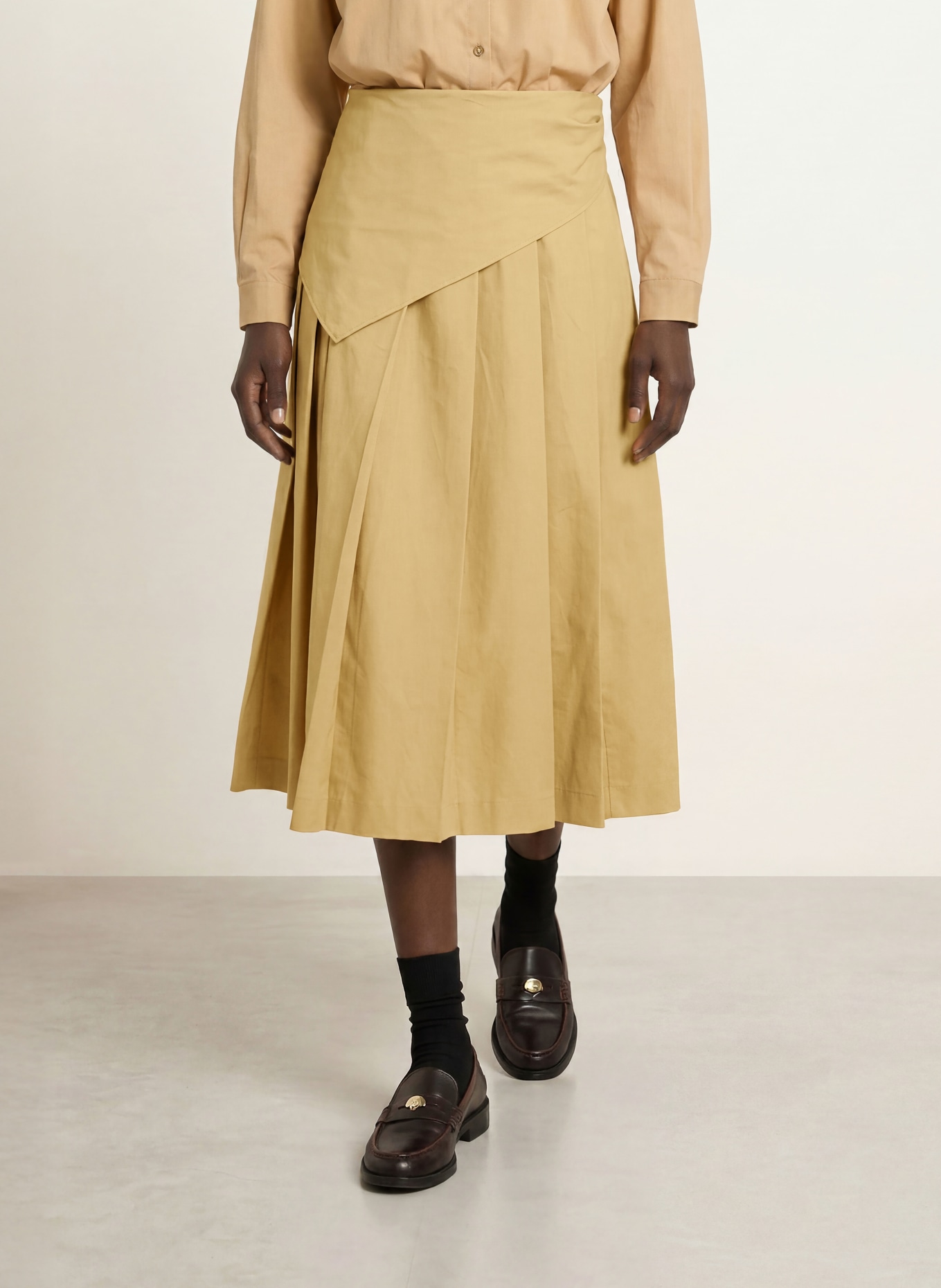 CLAUDIE PIERLOT Faltenrock: BEIGE