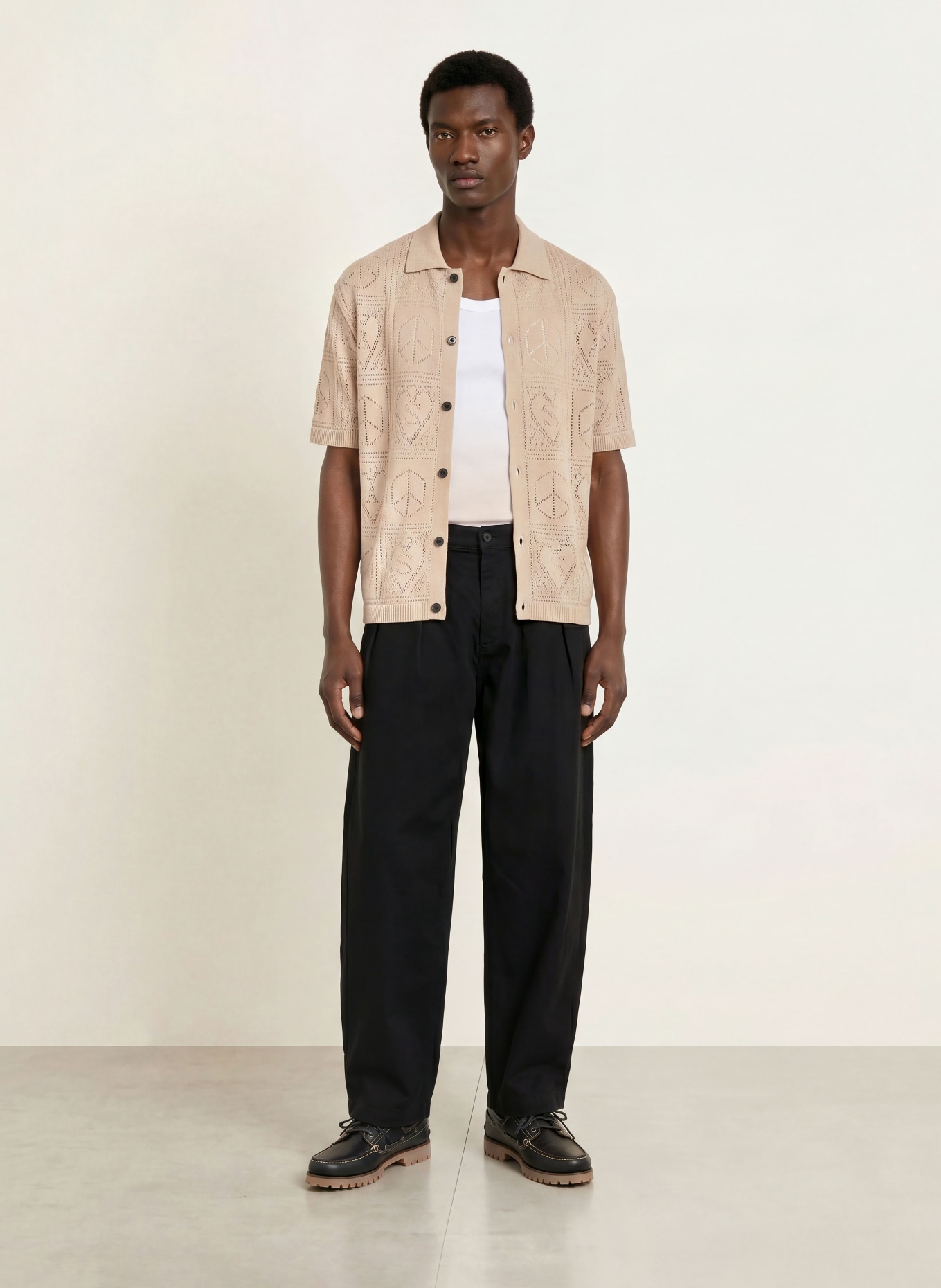 ALLSAINTS Chemise en tricot ARKTX Comfort Fit: BEIGE