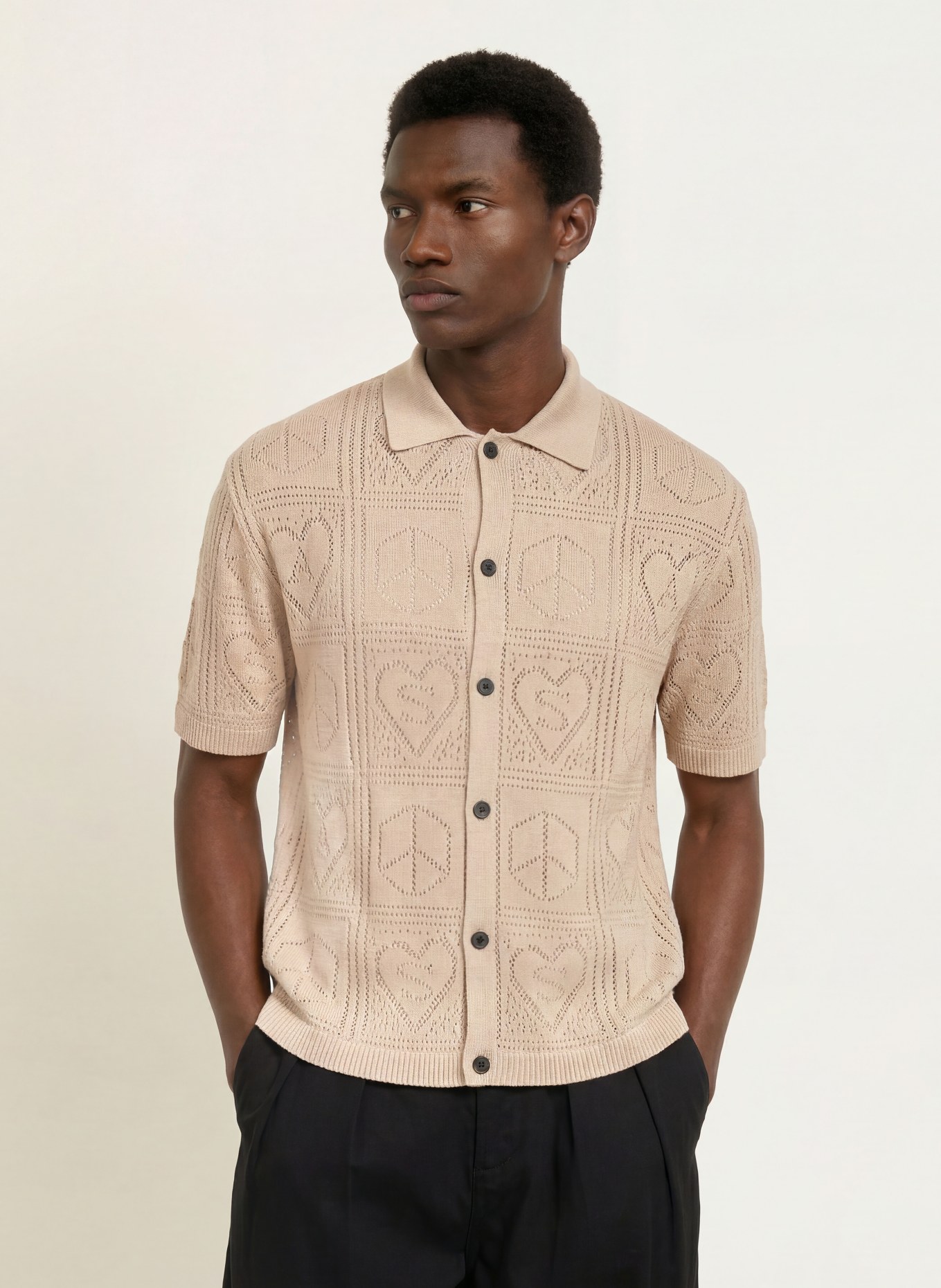ALLSAINTS Chemise en tricot ARKTX Comfort Fit: BEIGE