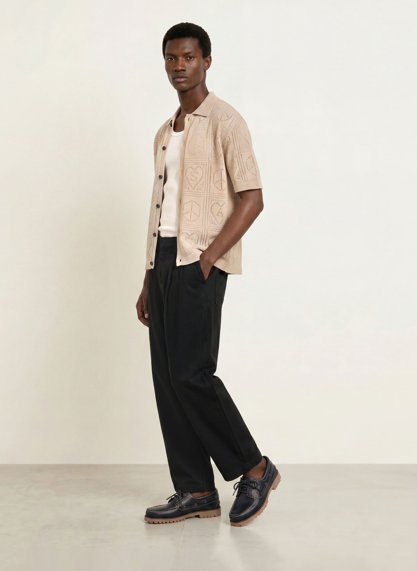 ALLSAINTS Chemise en tricot ARKTX Comfort Fit: BEIGE