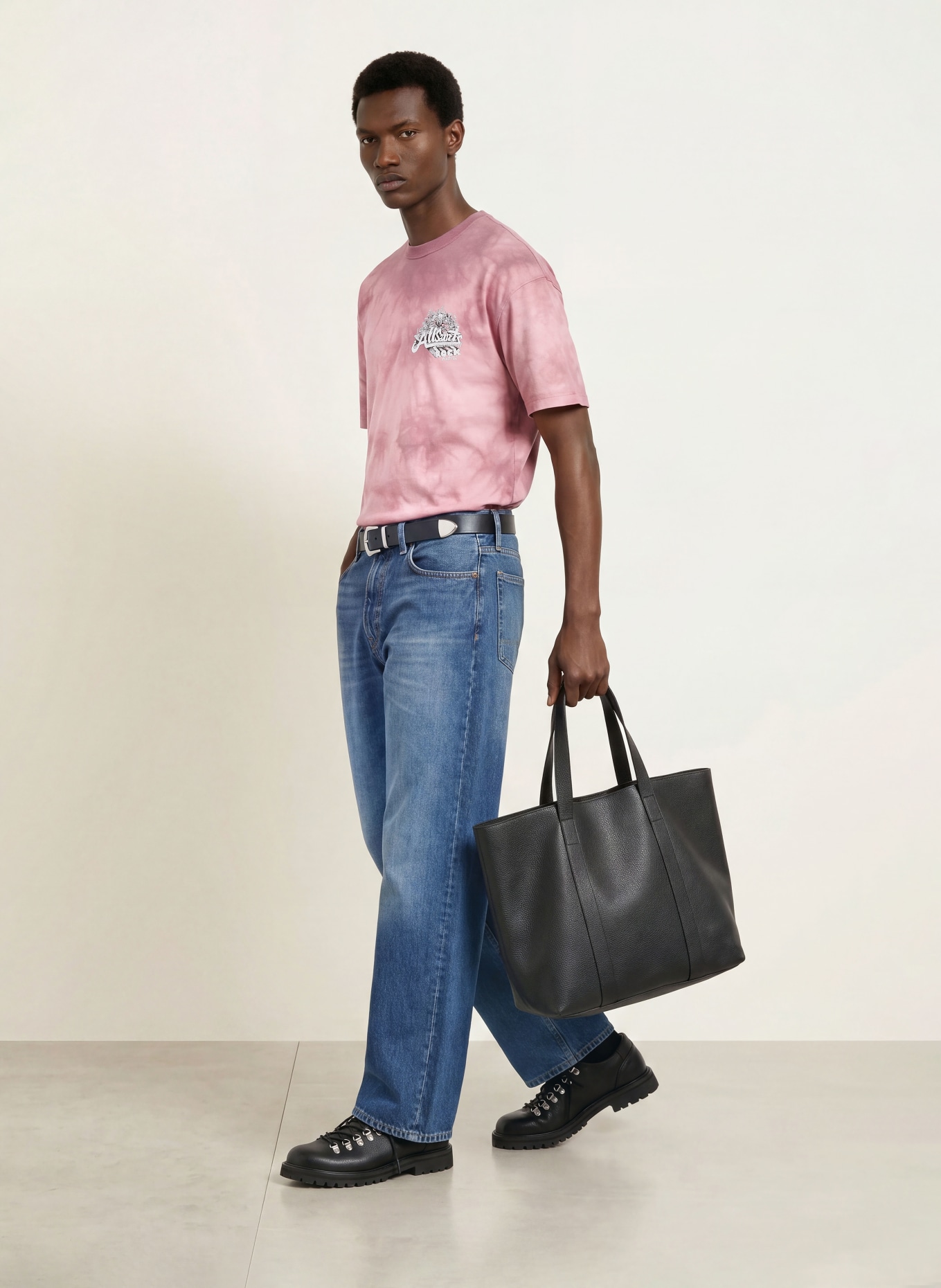 ALLSAINTS AVALON T-shirt: PINK / DUSKY PINK / BLACK