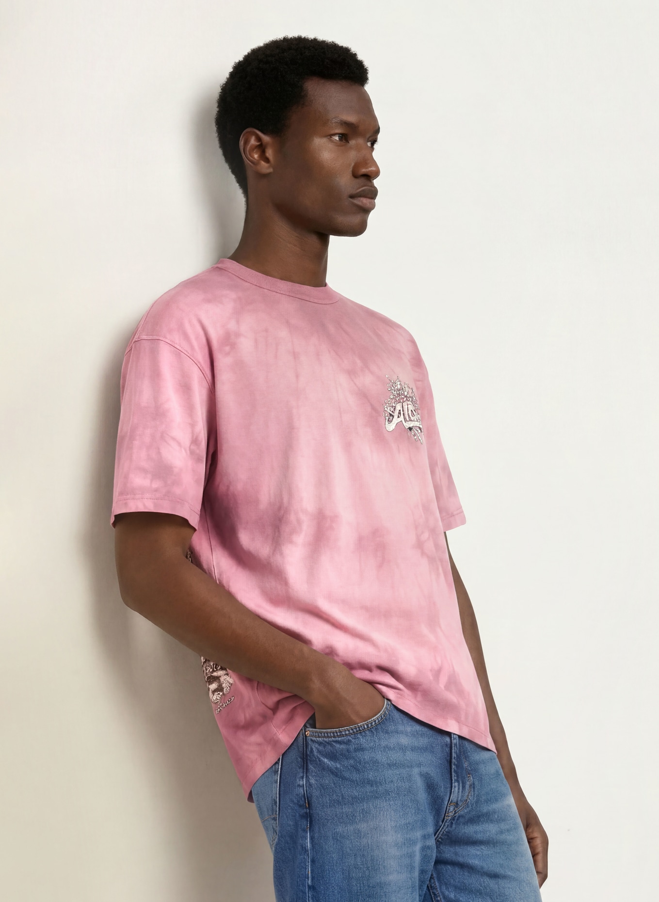 ALLSAINTS AVALON T-shirt: PINK / DUSKY PINK / BLACK