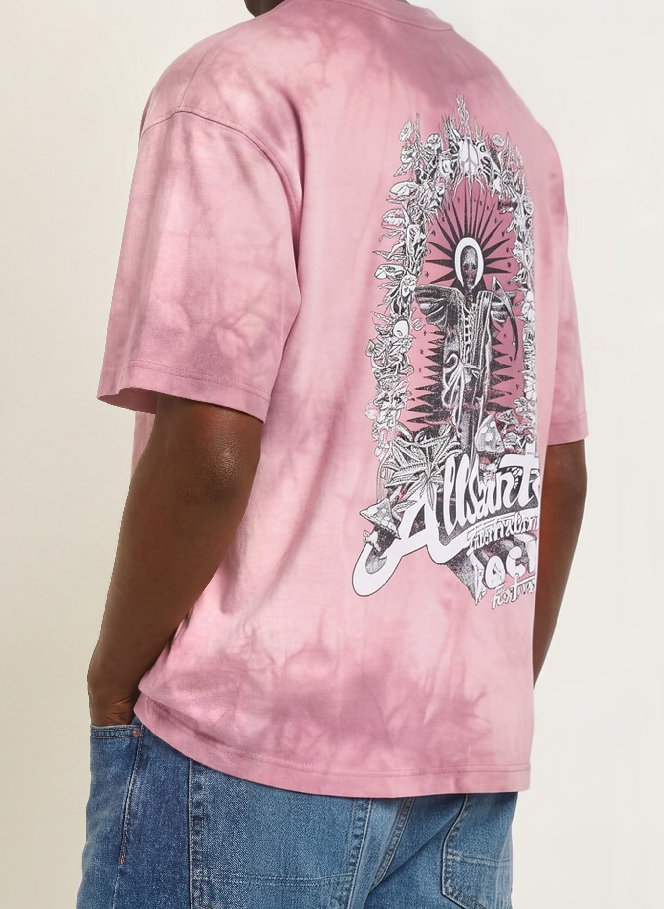 ALLSAINTS AVALON T-shirt: PINK / DUSKY PINK / BLACK