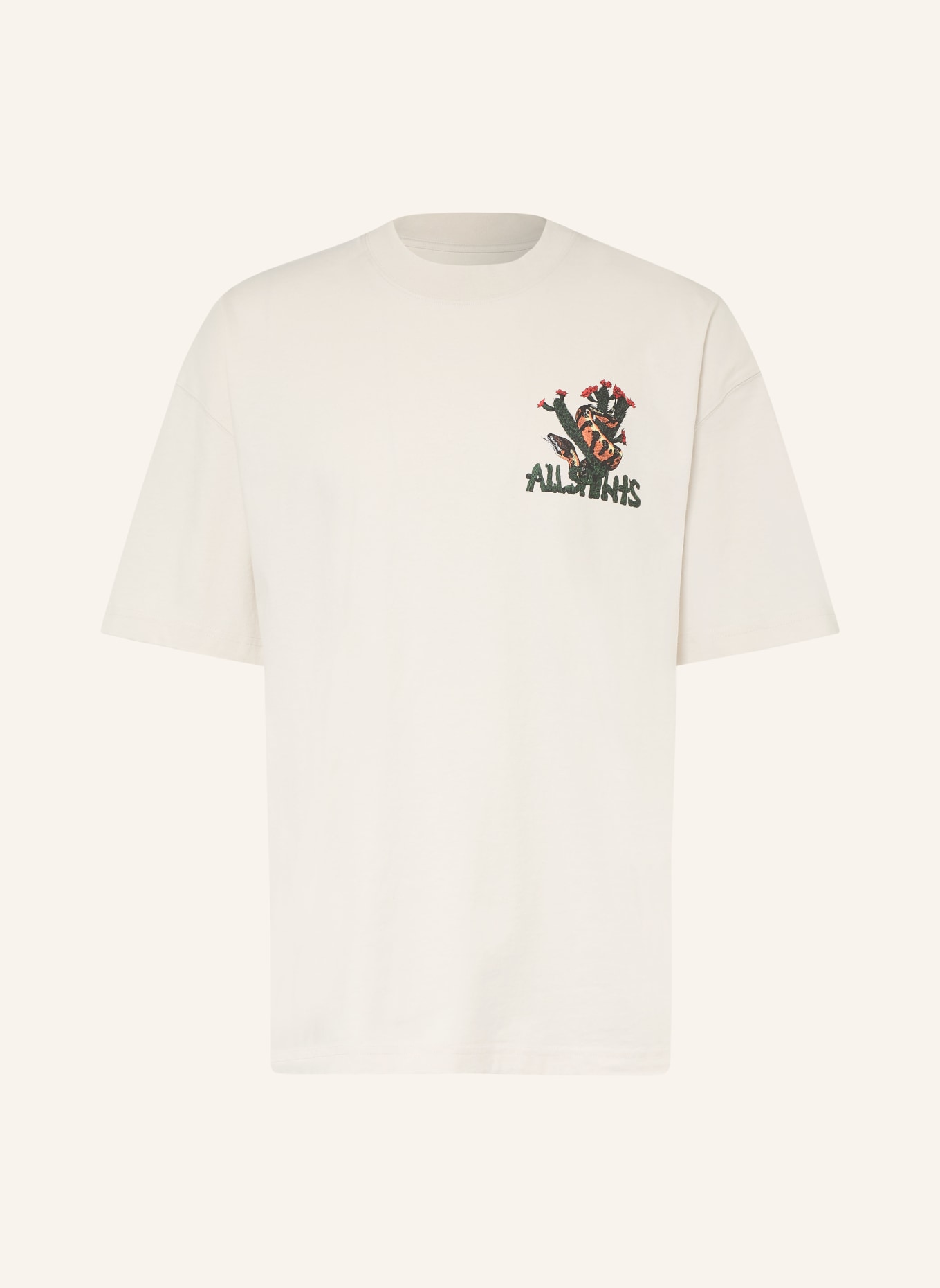 ALLSAINTS CACTI T-shirt: CREAM / RED / BLACK