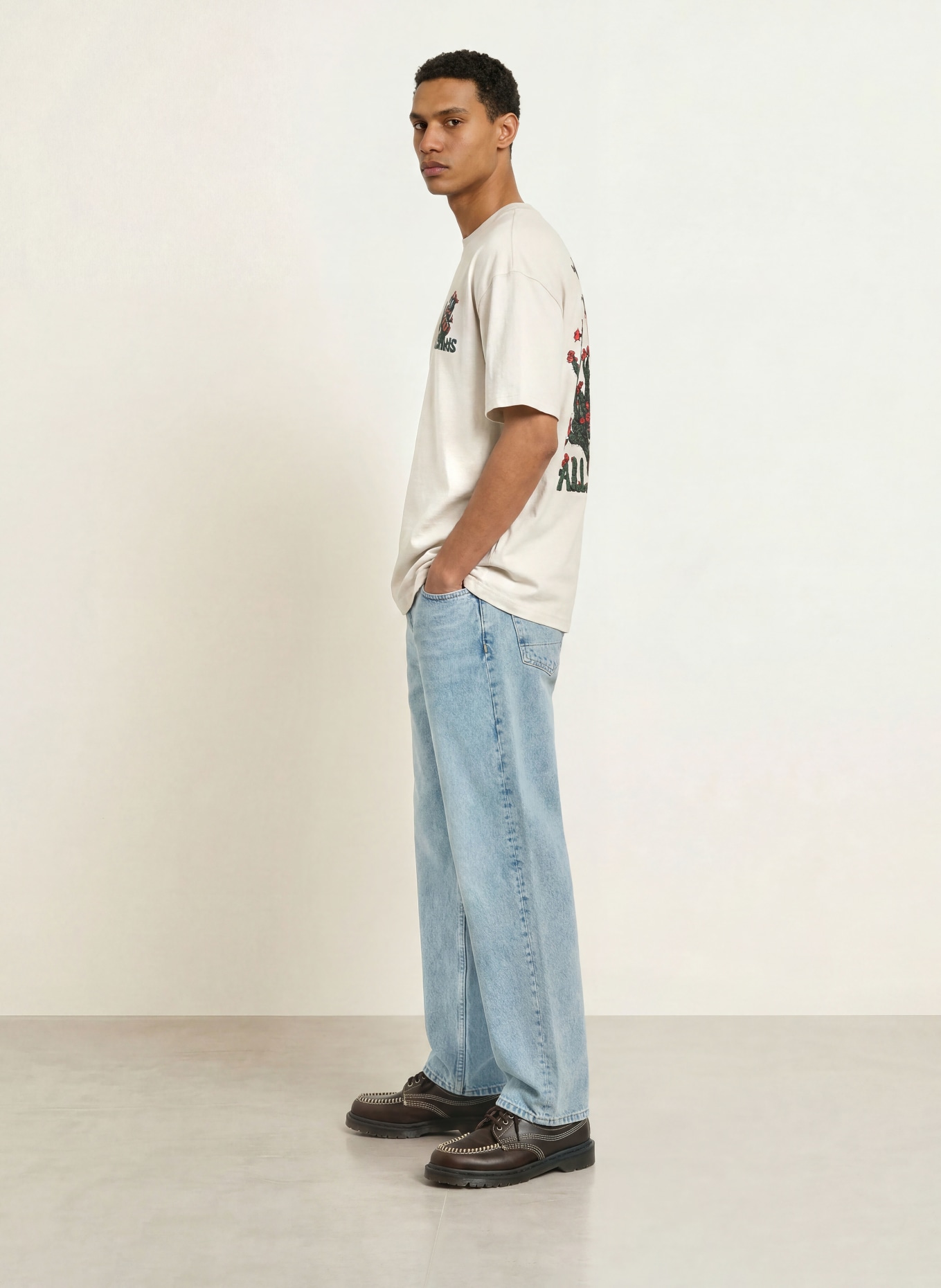 ALLSAINTS CACTI T-shirt: CREAM / RED / BLACK