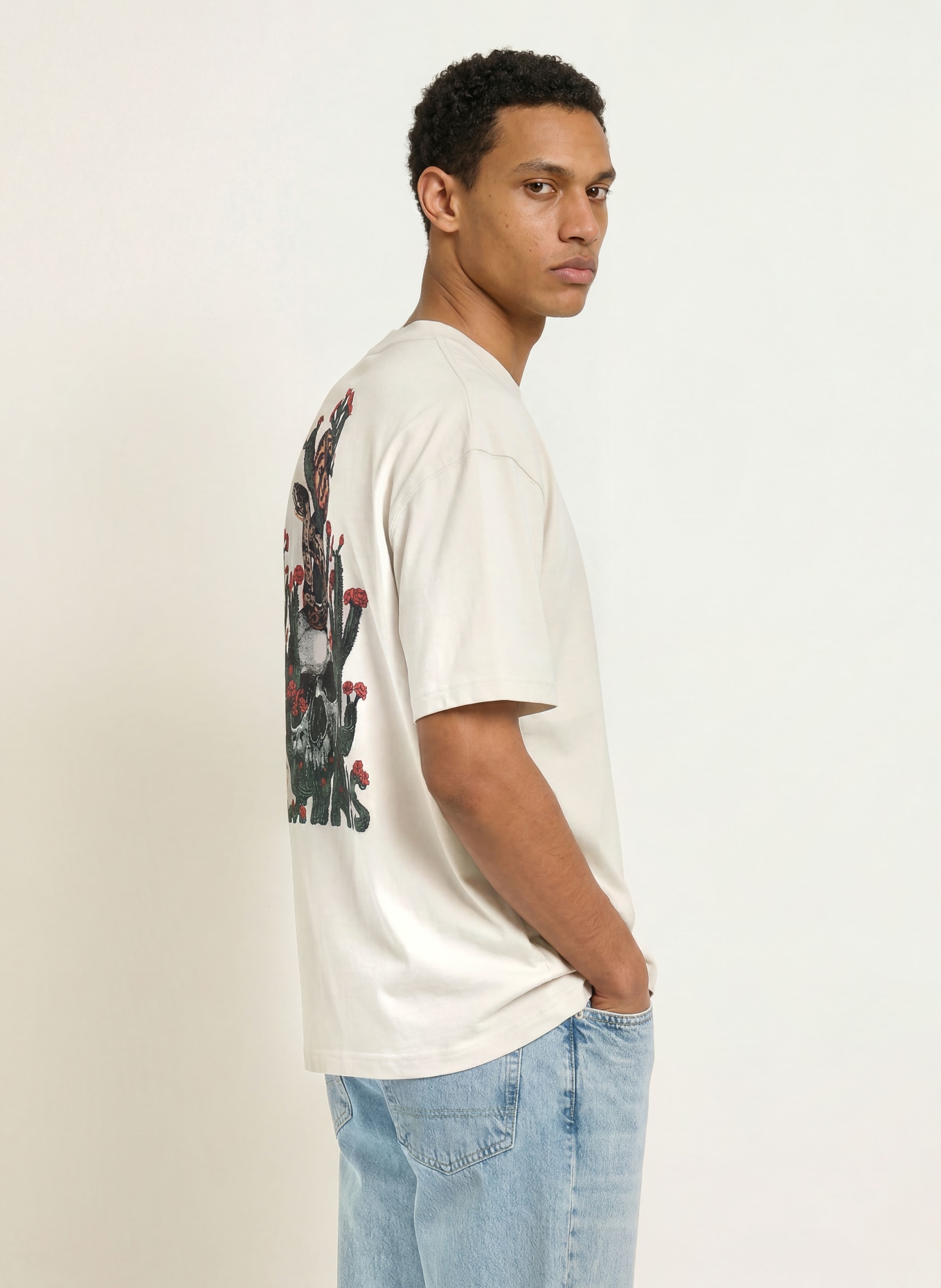 ALLSAINTS CACTI T-shirt: CREAM / RED / BLACK