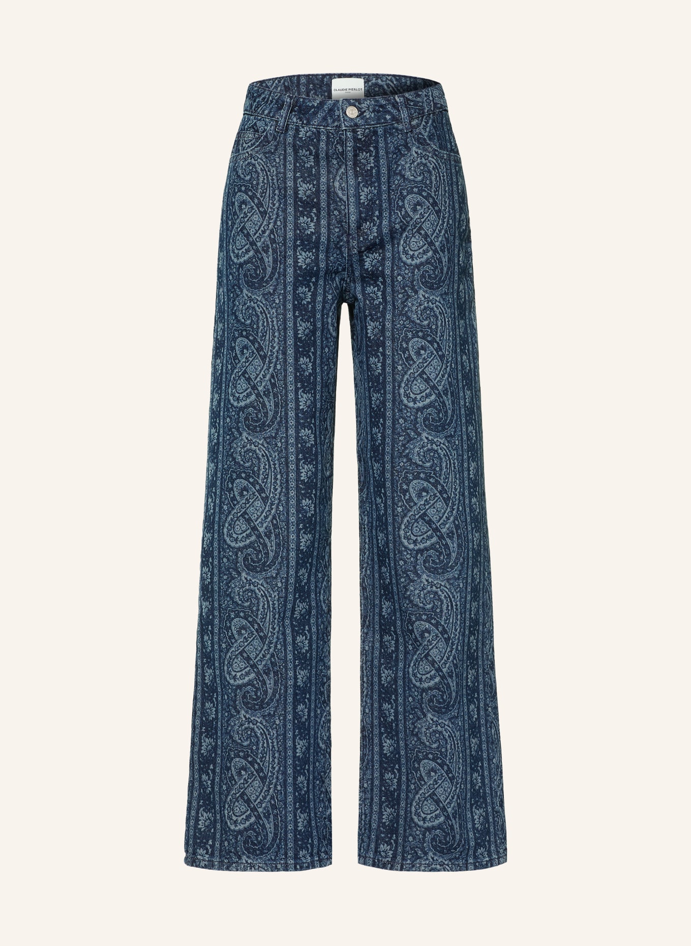CLAUDIE PIERLOT Wide Leg Jeans: D020 NAVY PRINT