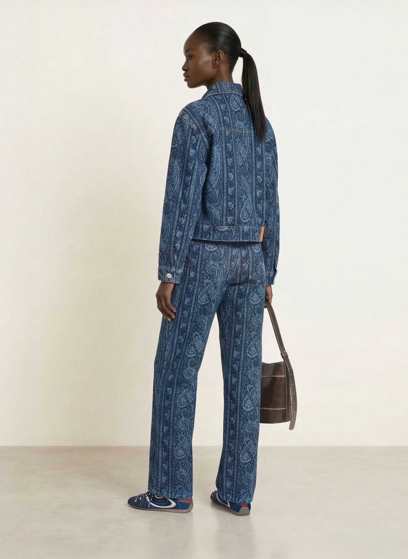 CLAUDIE PIERLOT Wide Leg Jeans: D020 NAVY PRINT