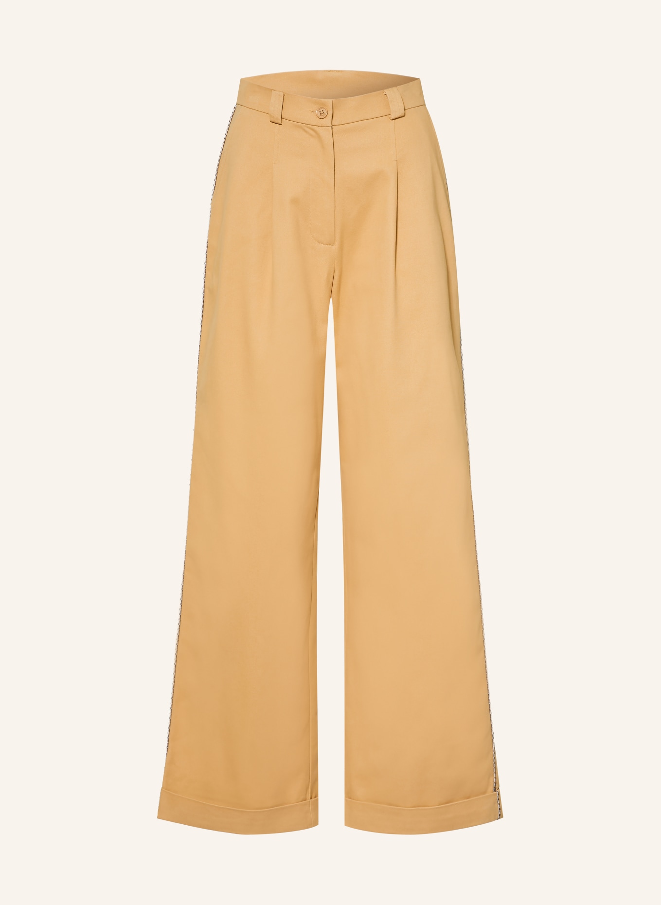 CLAUDIE PIERLOT Marlenehose mit Galonstreifen: BEIGE