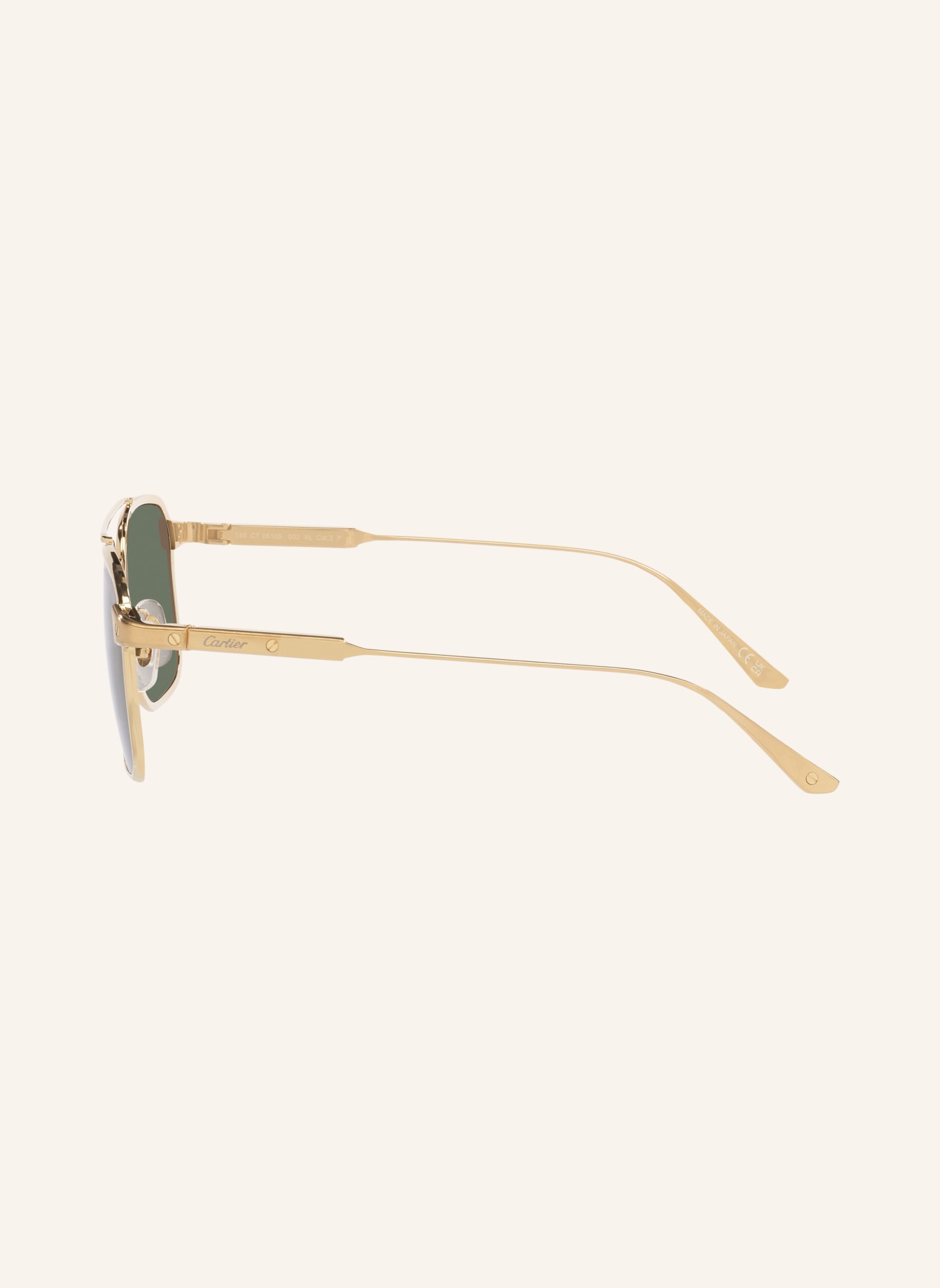 Cartier Sonnenbrille 6L001899: GOLD/ GRÜN POLARISIERT