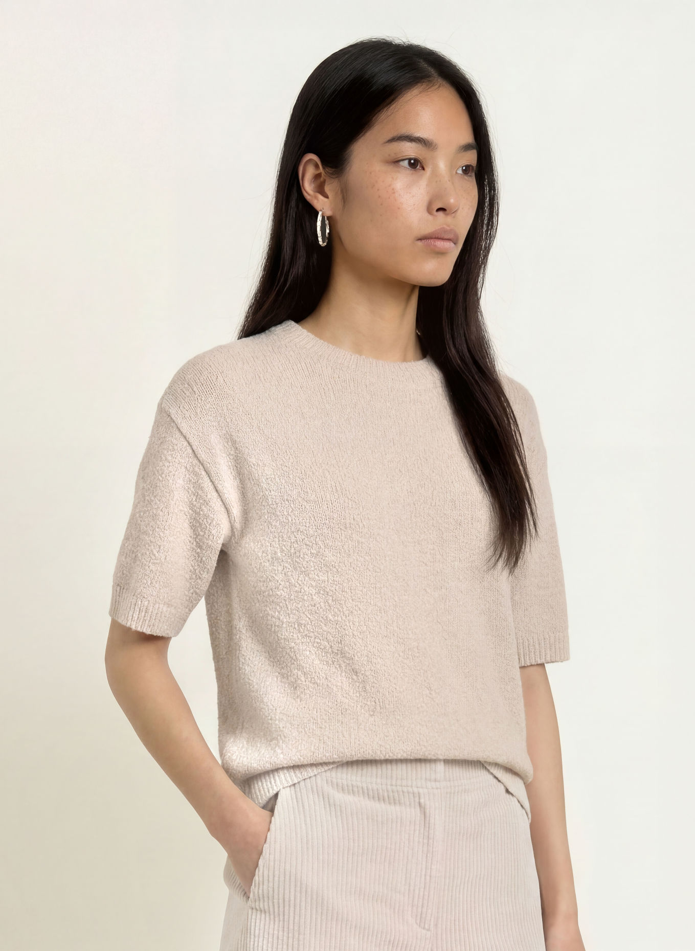 Marc O'Polo Strikbluse: BEIGE