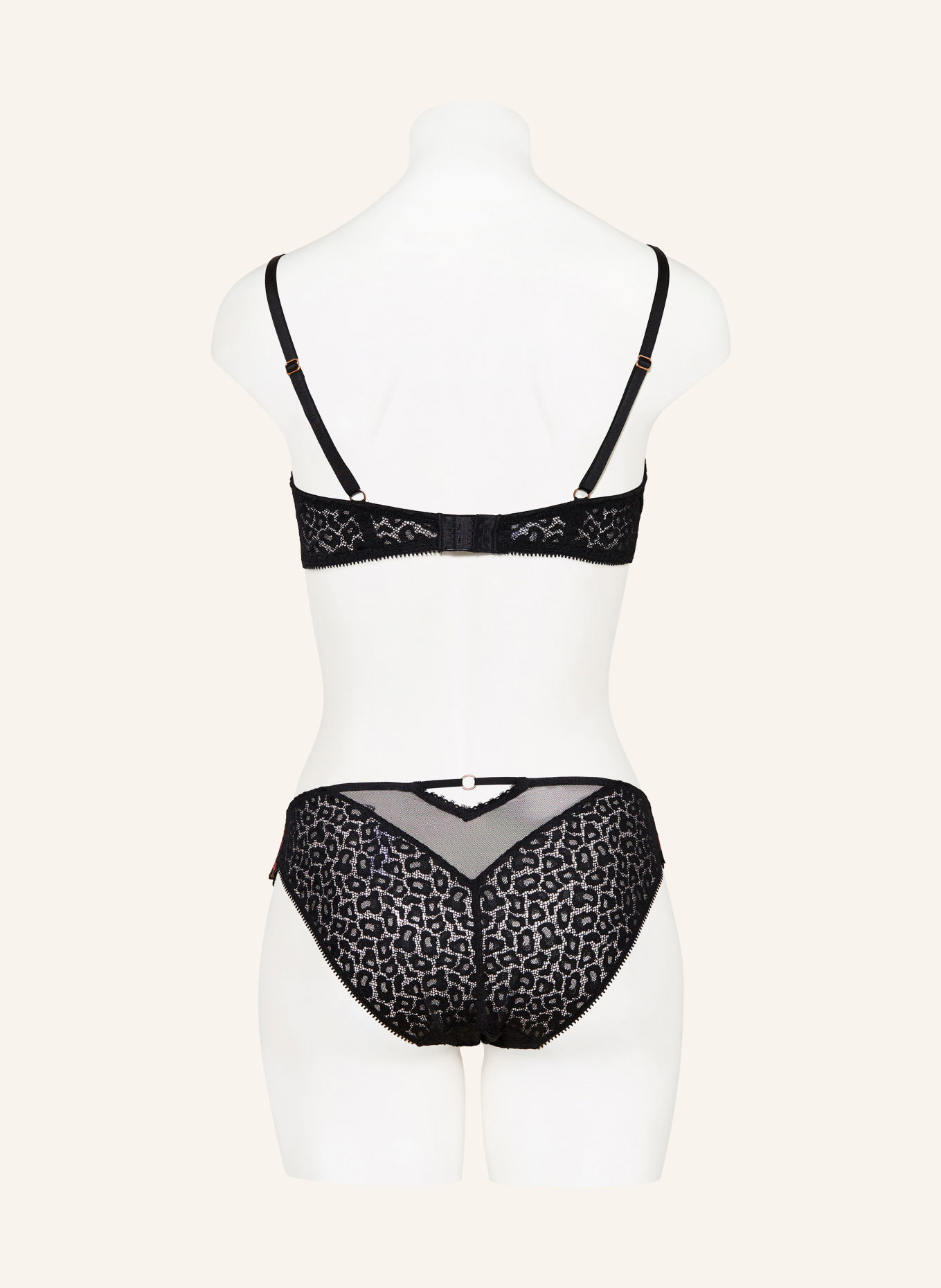 MARIE JO Slip JULIANE met glittergaren en uitsnijding: ZWART / DONKERROOD / DONKERORANJE
